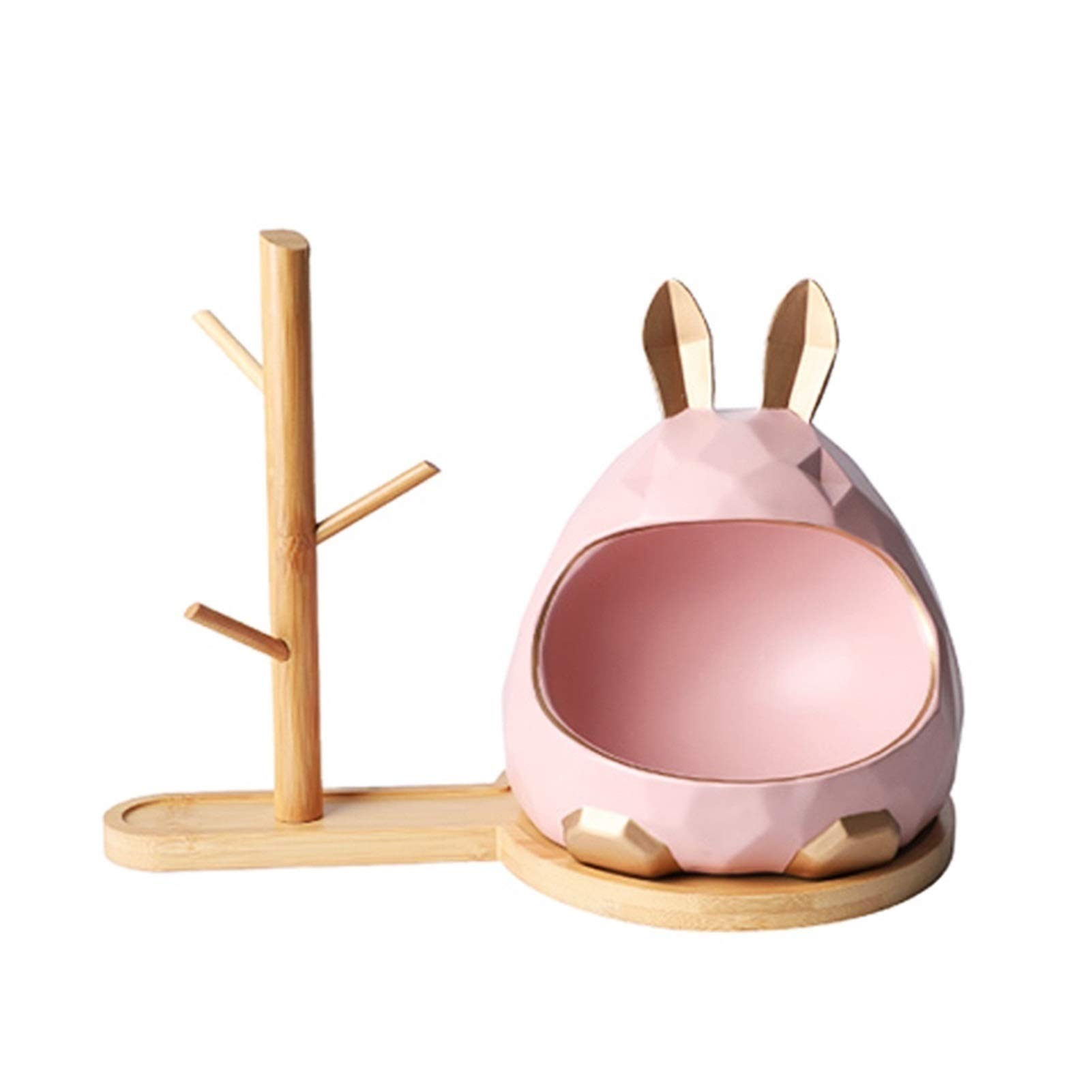 Pink Resin Decorative Tray - Cute Key Bowl for Entryway & Coffee Table, Perfect for Holding Keys, Phone, Coins, Watches & Candy | Home Decor Organizer for Living Room, Bedroom & Office