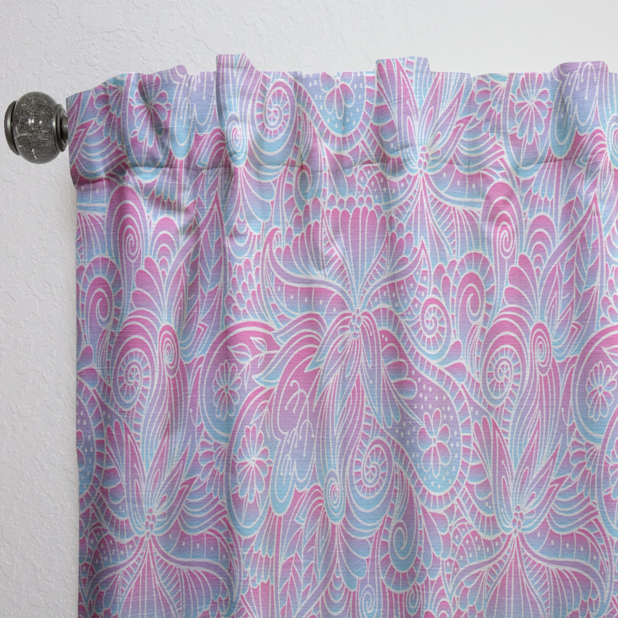 DesignQ Wavy Gradient Pattern Thermal Insulated Curtains - Single Panel 52x84 - Blackout Drapes for Bedroom & Living Room - Perfect for Home Decor, Privacy & Temperature Control