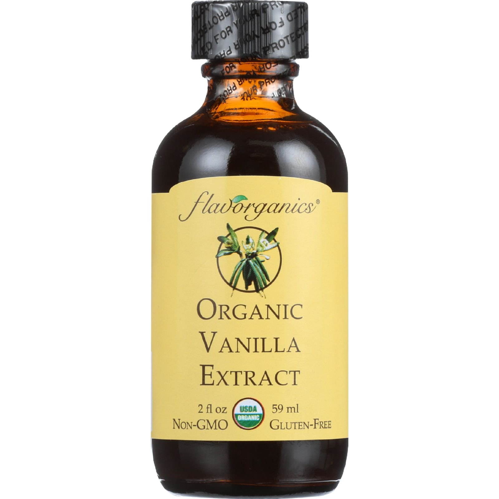 Organic Vanilla Extract by Flavorganics - 2 oz (Case of 12) - 95%+ Organic, Gluten Free, Wheat Free - Perfect for Baking, Cooking & Beverages