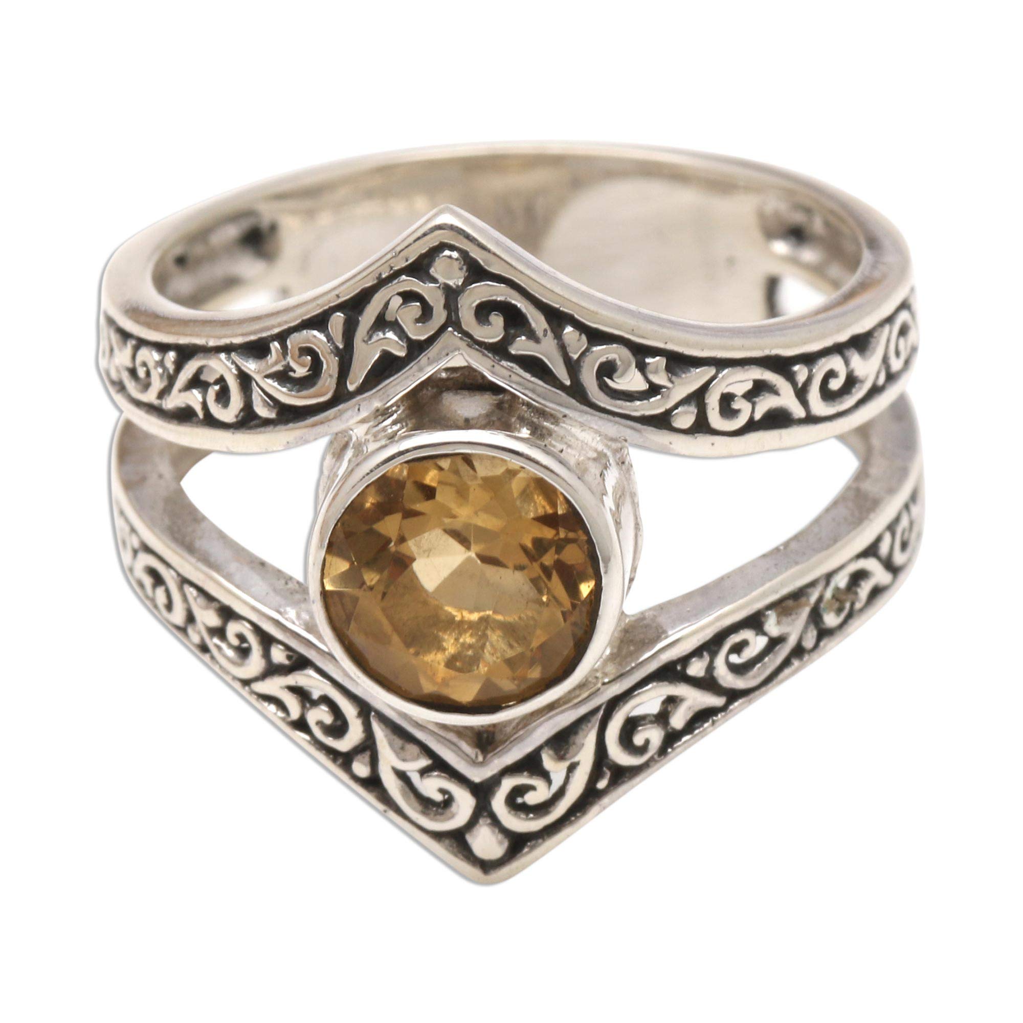 Sunshine Citrine Cocktail Ring for Women | Elegant Party Jewelry