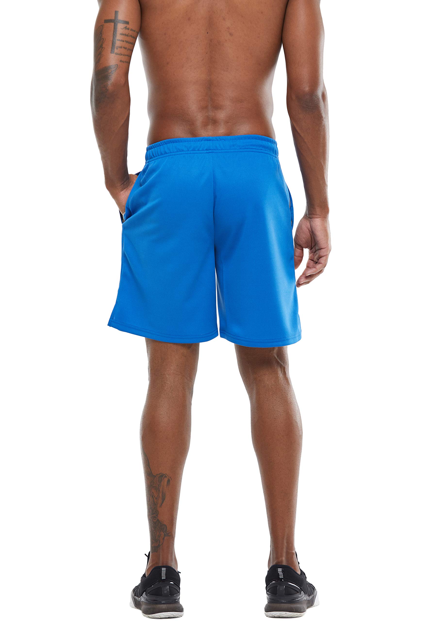 Men's Quick Dry Workout Running Shorts - Lightweight Gym Shorts with Zip Pockets for Jogging, Training & Outdoor Activities