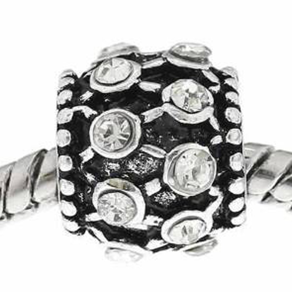 Sparkling Rhinestone Charm Beads for Snake Chain Bracelets - Elegant Jewelry for Women, Party Wear, Gift Giving & Everyday Fashion Accessories
