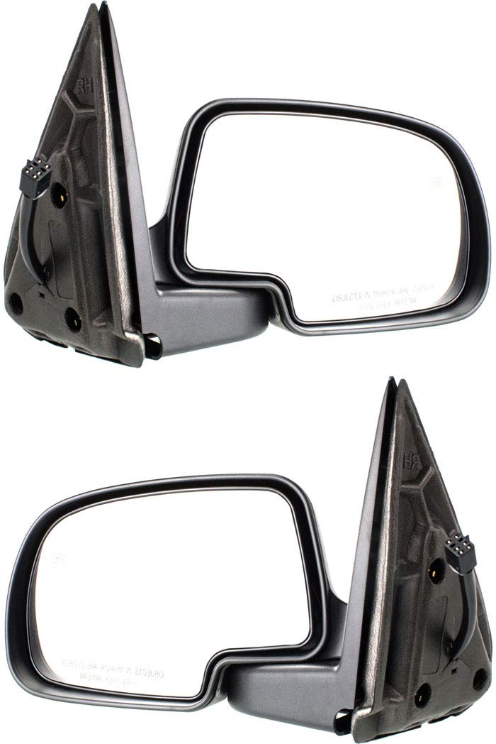 Kool Vue Power Heated Mirrors for Chevrolet Silverado 1500/2500 & GMC Sierra 1500/2500 (1999-2002) - Driver & Passenger Side with Puddle Lamp, Textured Finish - Perfect for Extended Cab & Standard Cab Models - Enhance Visibility in Rain, Snow & Night Driving