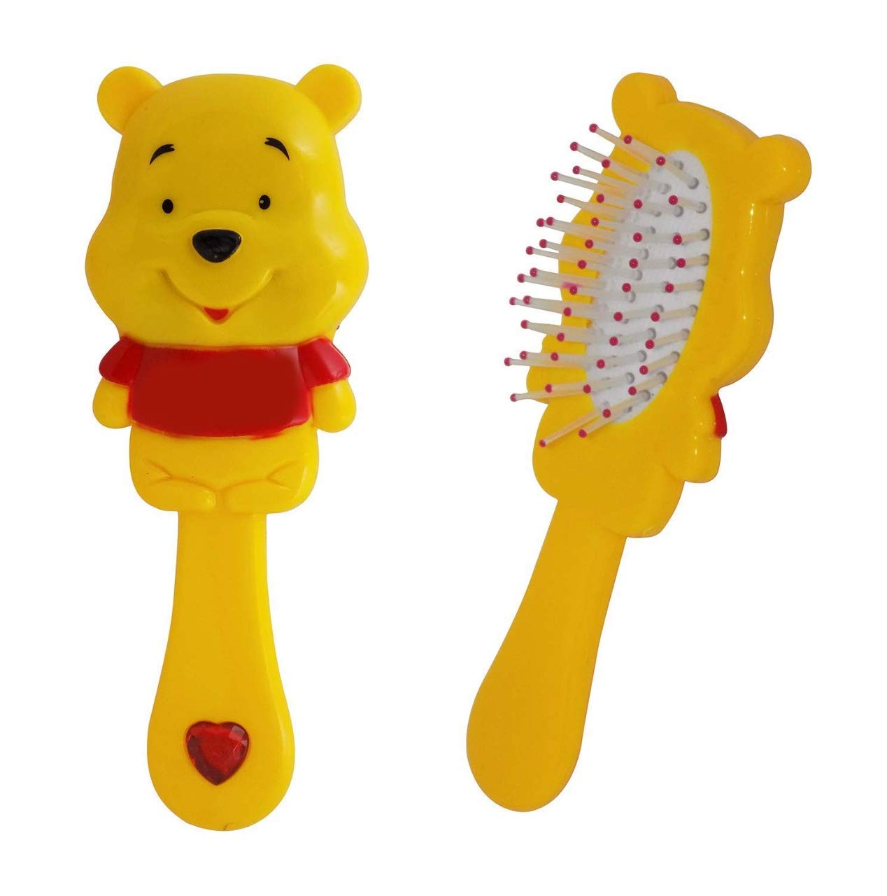 SIYAA Soft Hair Brush for Kids & Toddlers - Gentle Detangling Brush for Sensitive Scalp (Pooh Kids Hair Brush, Yellow, M-20) - Perfect Birthday Gift & Daily Hair Care Essential