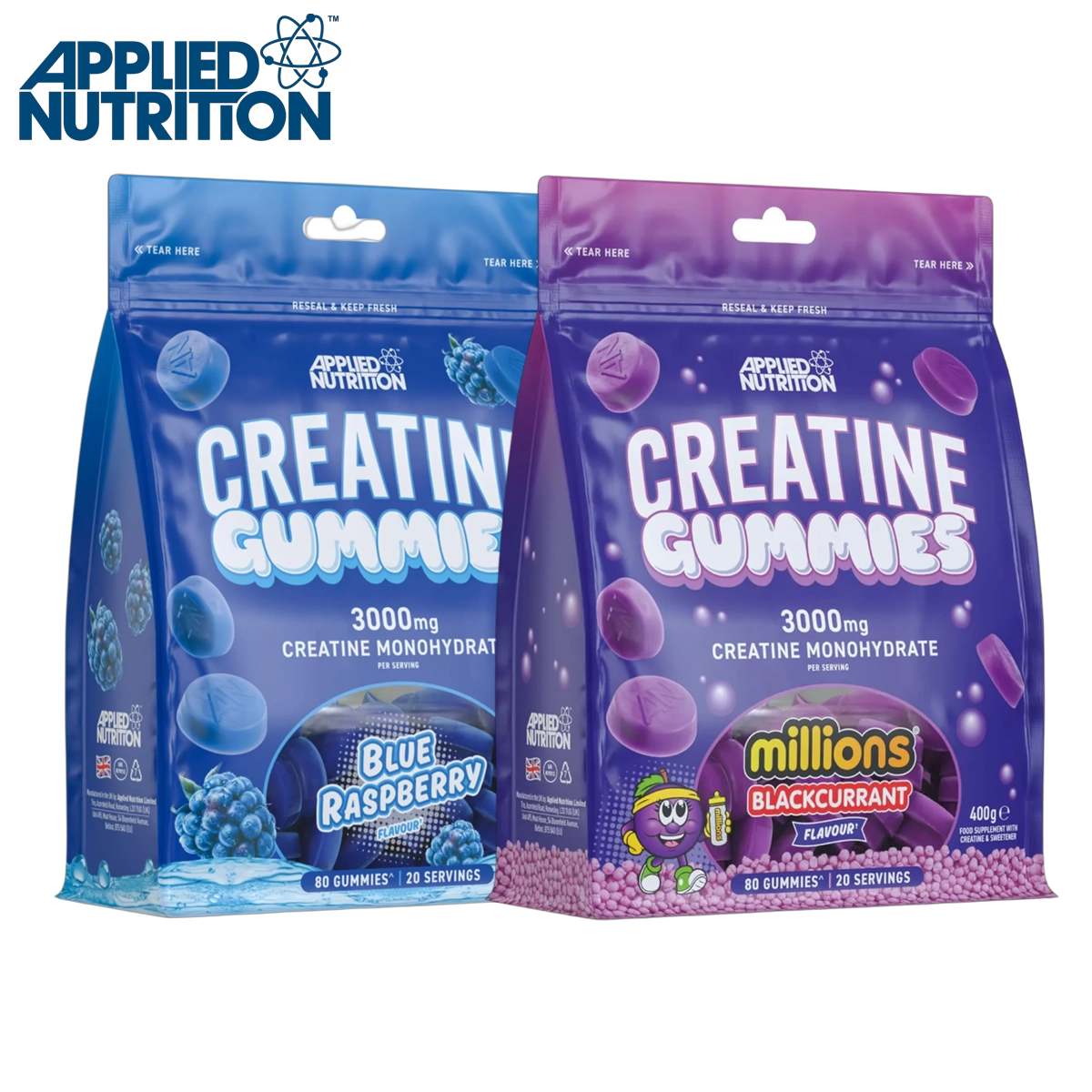 Applied Nutrition 80 Creatine Gummies for Muscle Growth & Recovery - Delicious Chewable Supplement for Athletes & Fitness Enthusiasts | Pre-Workout & Post-Workout Support