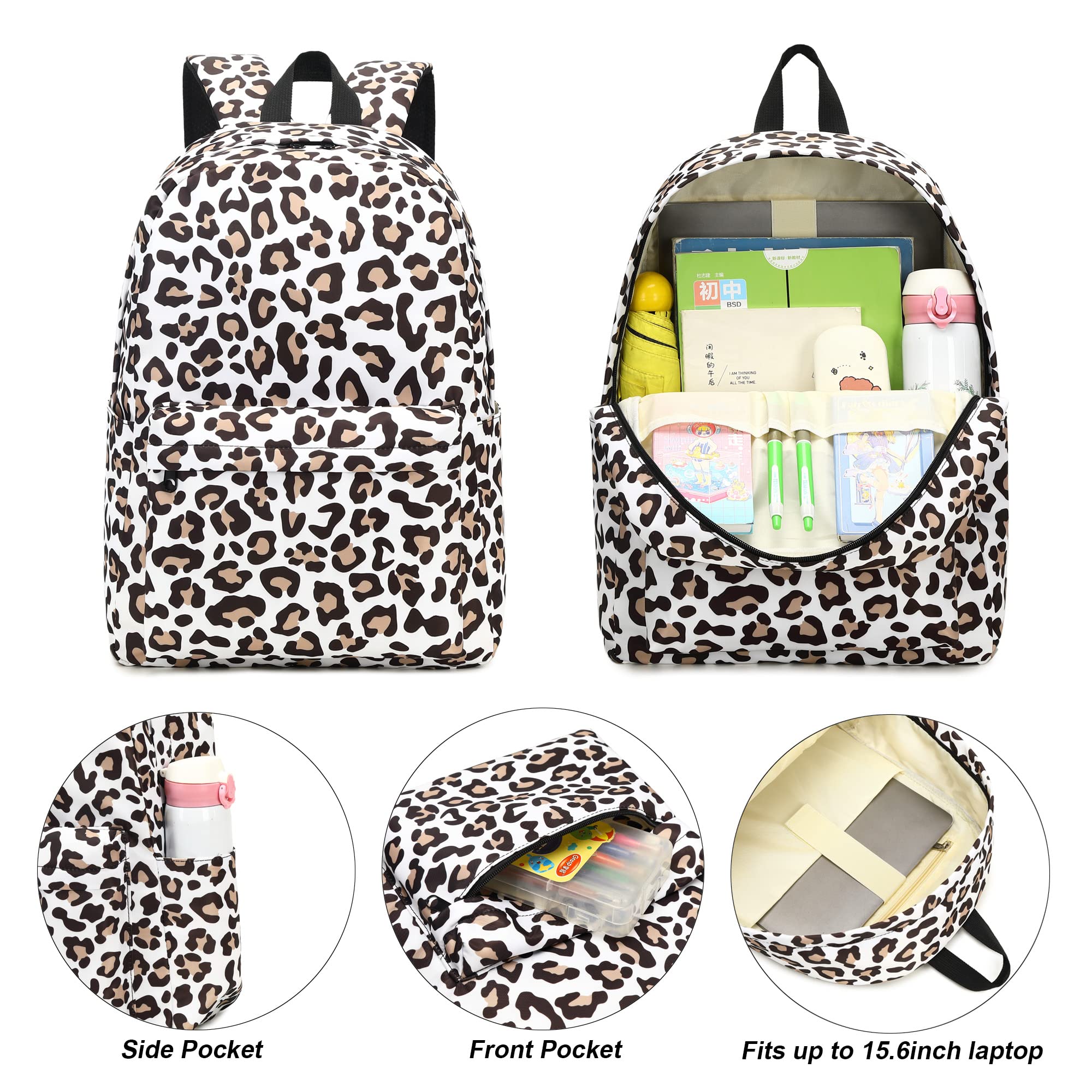 Girls School Backpack Set for Kids & Teens - Waterproof Bookbag with Matching Lunch Box & Pencil Case - Perfect for School, Travel & Daily Use