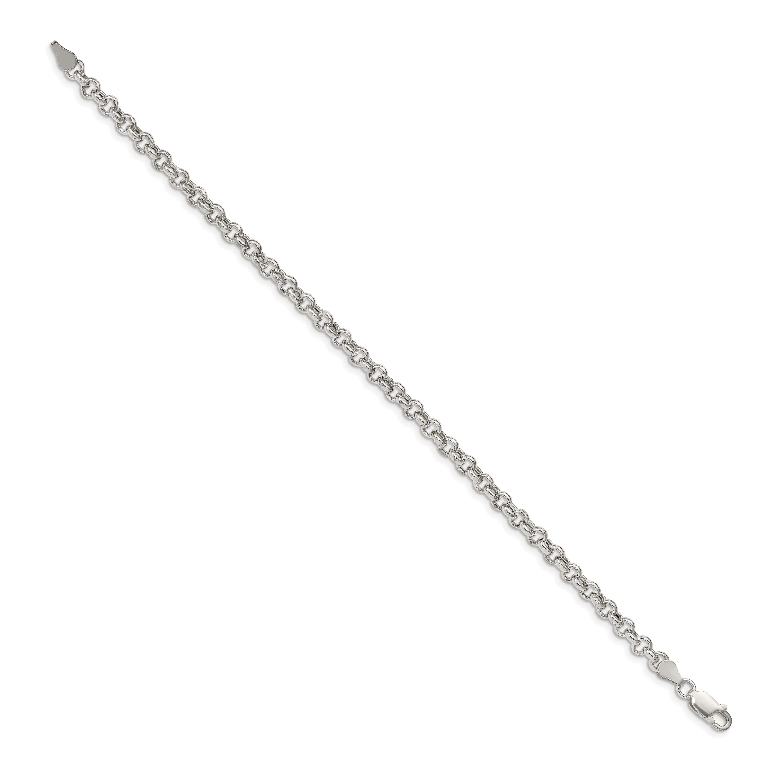 IceCarats 925 Sterling Silver 4.25mm Cable Link Chain Bracelet for Women - Dainty & Elegant Jewelry Gift for Birthday, Anniversary & Everyday Wear