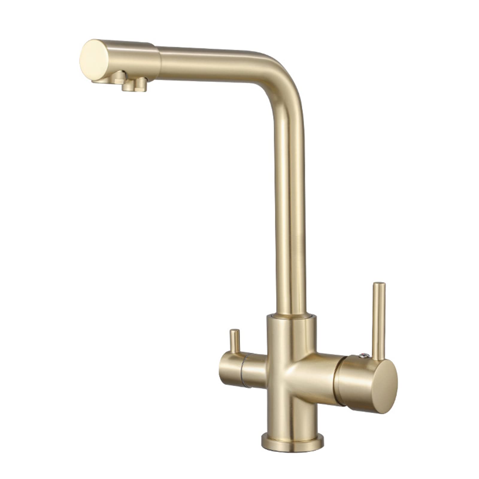 3-Way Brushed Gold Stainless Steel Kitchen Sink Faucet - Multi-Function Pull Down Sprayer for Modern Home & Commercial Use