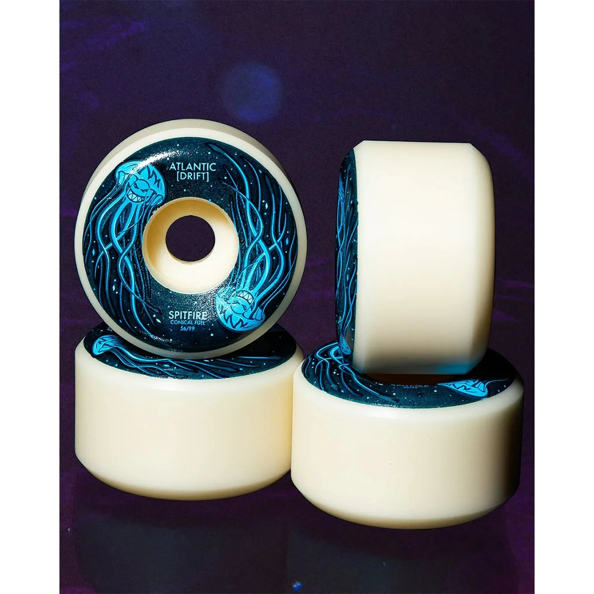 Spitfire F499 Atlantic Drift Conical Full 54mm Skateboard Wheels - Perfect for Street Skating, Park Riding & Longboard Cruising