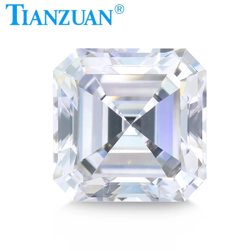 Asscher Cut Lab Grown Diamond - CVD F/H Color VVS1 2EX Certified Loose Gemstone Bead with GEMID Certification | Perfect for Engagement Rings, Wedding Bands & Fine Jewelry Making