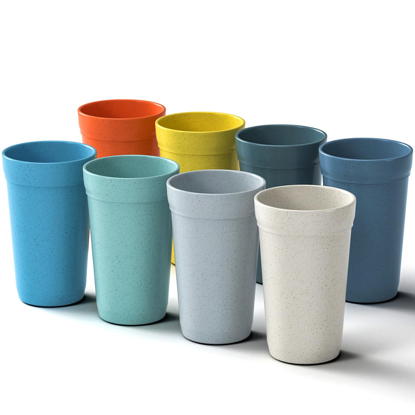 Homestockplus 8-Pack 20 Oz Unbreakable Tumbler Cups - BPA Free, Microwave & Dishwasher Safe, Eco-Friendly Reusable Drinking Glasses for Smoothies, Water, Coffee - Perfect for Home, Office, and Outdoor Activities