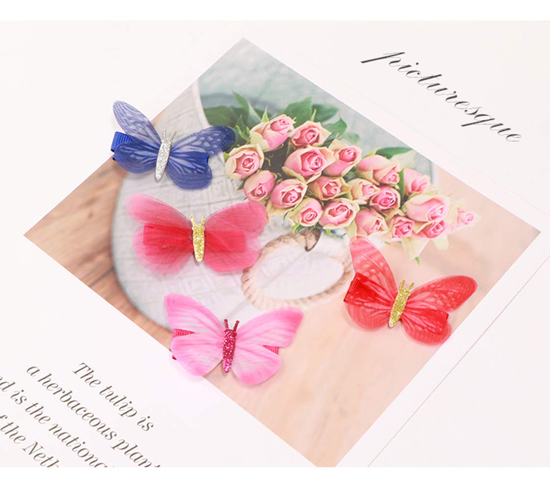 24 Pcs Butterfly Alligator Hair Clips for Baby Girls - Soft Chiffon Hair Barrettes & Hairpins for Toddlers, Kids, Teens & Women - Perfect for Parties, School & Daily Hair Accessories