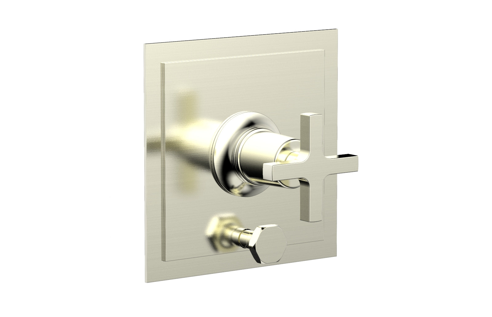 HEX MODERN Pressure Balance Shower Plate with Diverter and Handle Trim Set - Cross Handle 4 101 - Perfect for Bathroom Renovation and Modern Home Upgrade