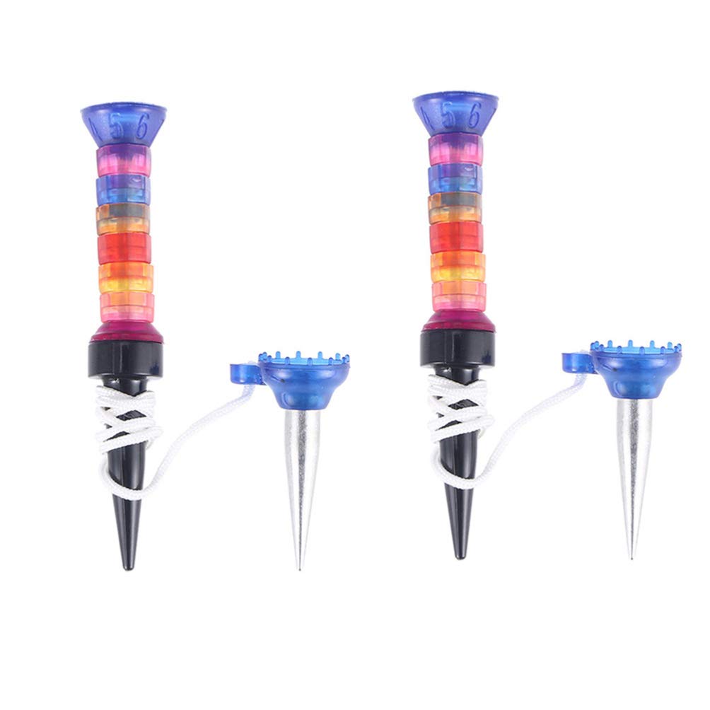BESPORTBLE 2 Pack Reusable Plastic Golf Tees with Magnetic Ball Holder - Professional Golf Training Accessories for Driving Range Practice | Perfect Gift for Golf Lovers (Random Colors) | Ideal for Backyard, Driving Range & Golf Course Practice