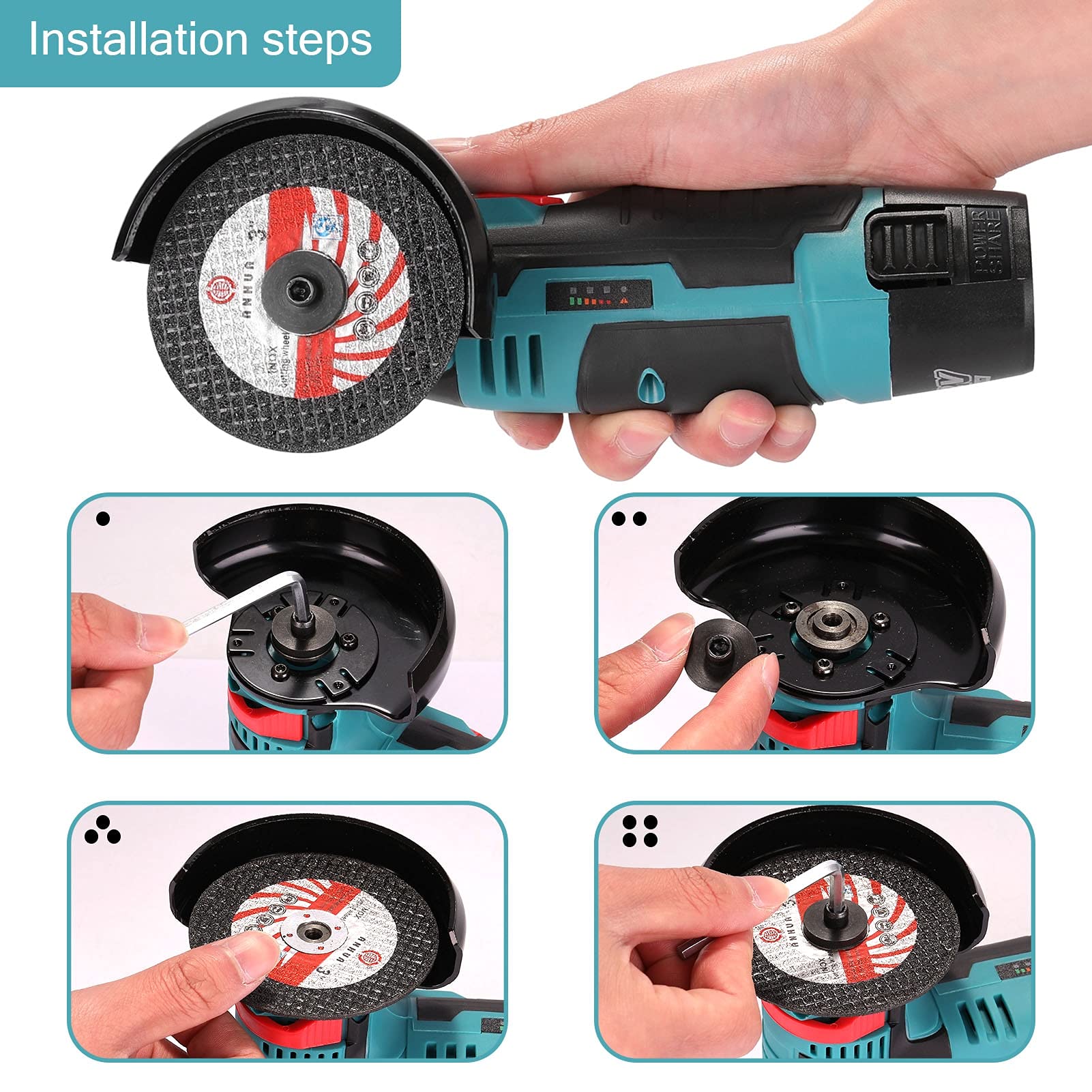 1PC 75mm HSS Grinding Disc with 10mm Bore - Multi-Function Electric Angle Grinder Attachment for Metal, Wood & Stone (3 Optional Grits) - Perfect for DIY Projects, Metal Polishing & Construction Work