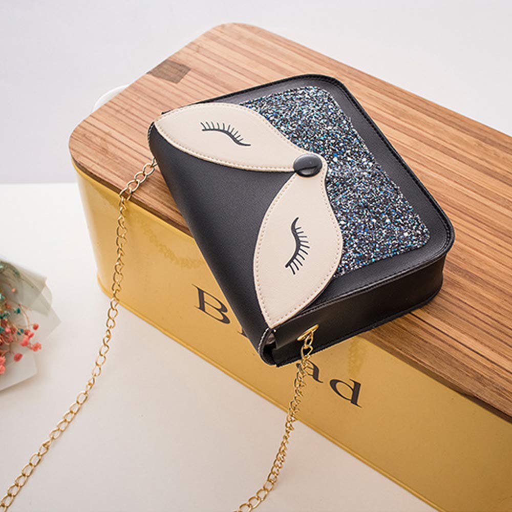 Cute Fox Sequins Leather Crossbody Shoulder Bag for Little Girls - Kids Small Purse Gift for Birthday, Party & School Accessories
