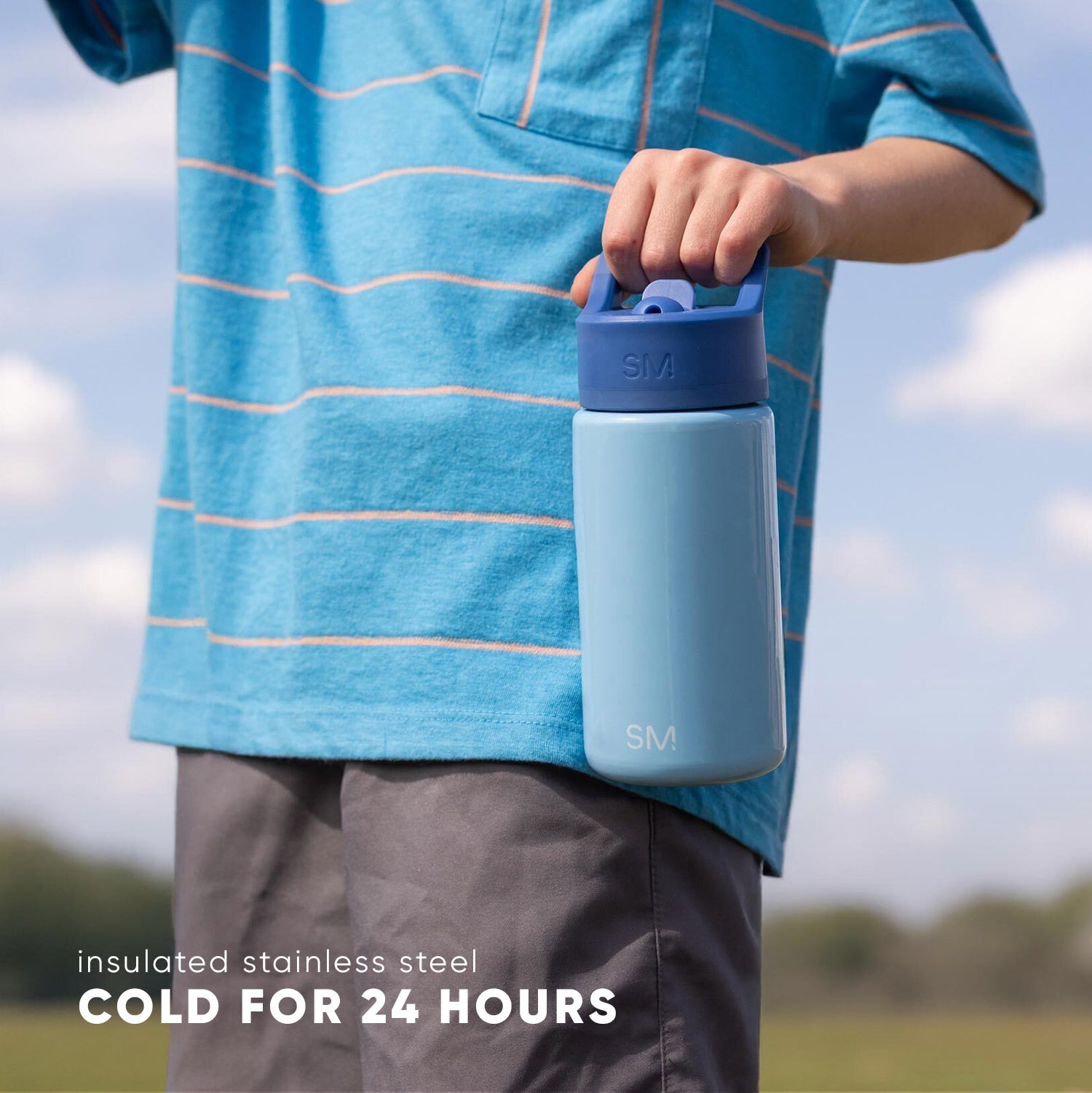 Summit Kids Water Bottle with Straw Lid - BPA Free, Leak Proof, Durable Stainless Steel Bottle for School, Sports, and Outdoor Activities
