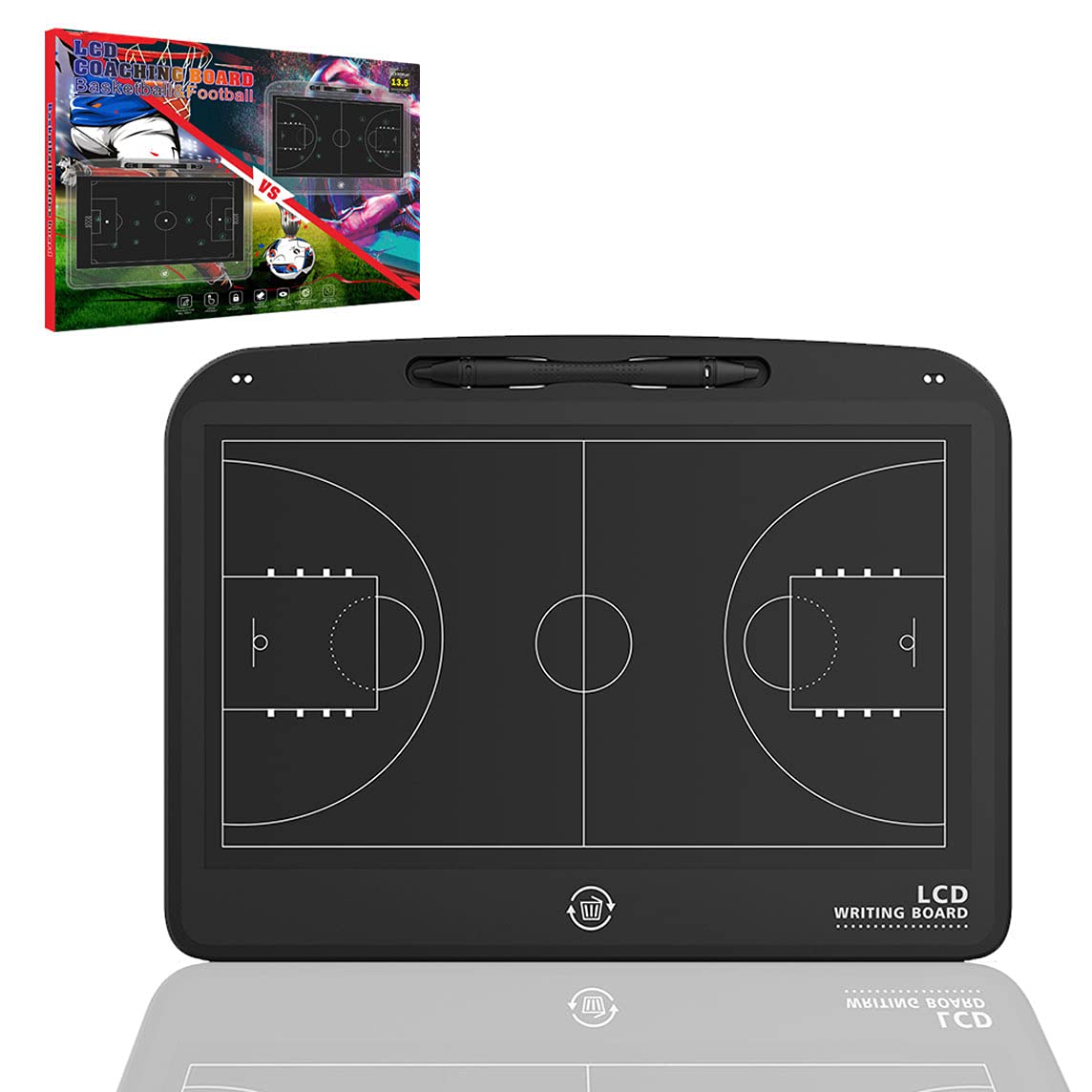 VNVDFLM Electronic LCD Basketball & Soccer Coaching Board - Digital Tactical Training Board for Coaches - Portable Sports Coaching Equipment - Perfect Gift for Basketball & Football Coaches - Ideal for Game Strategies, Team Drills & Practice Sessions