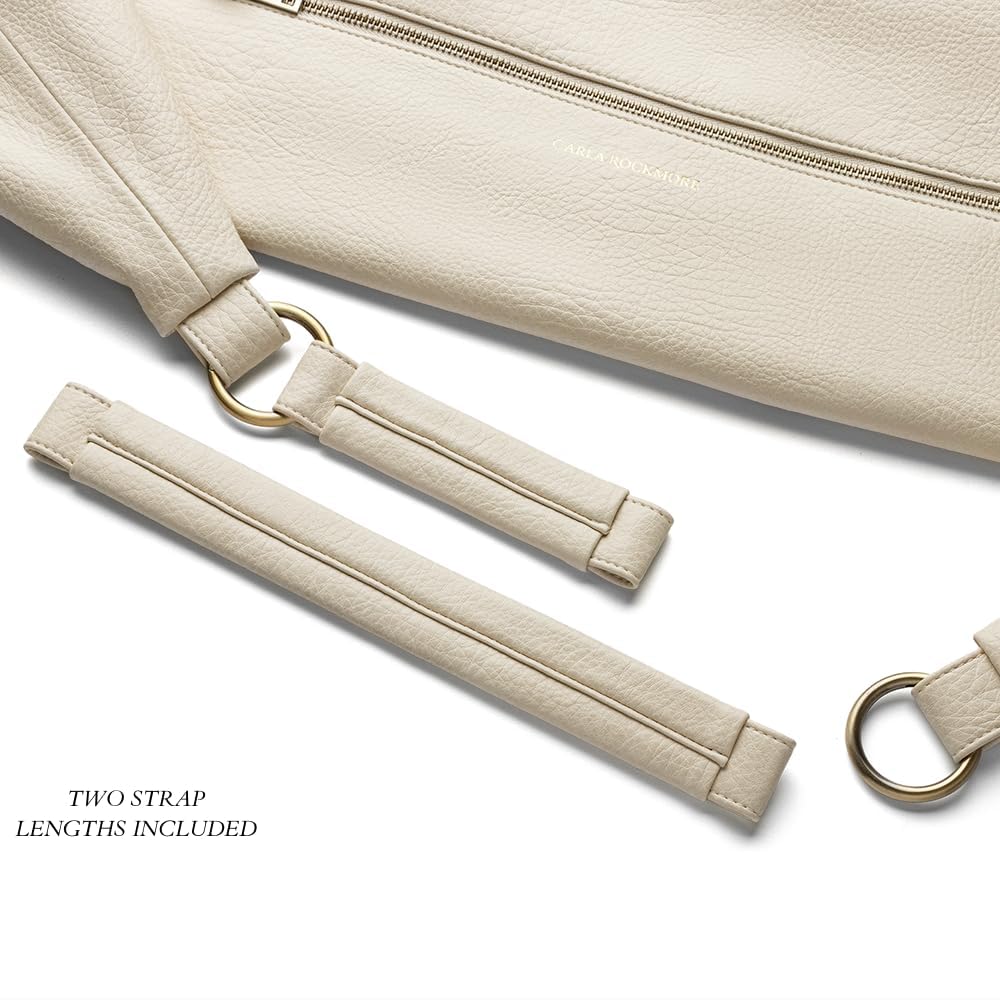 Vegan Leather Sling Bag 2.0 for Women - Crossbody Shoulder Purse in Parchment | Perfect for Travel, Work & Everyday Use