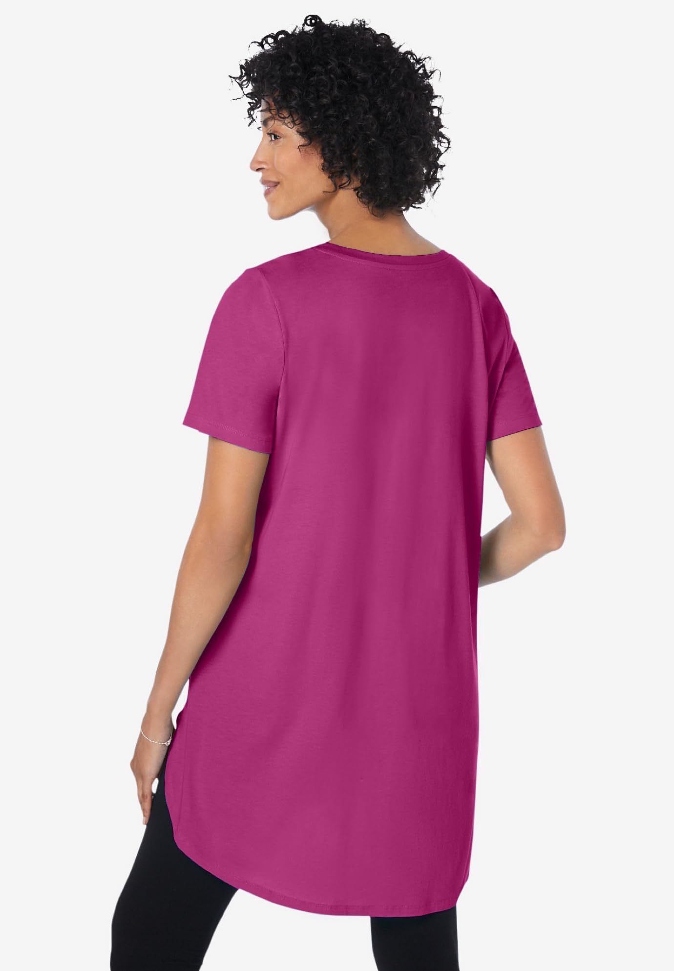 Woman Within Women's Plus Size Easy Maxi Tunic Dress - Flowy Casual Summer Tunic for Women | Perfect for Beach, Vacation & Everyday Wear
