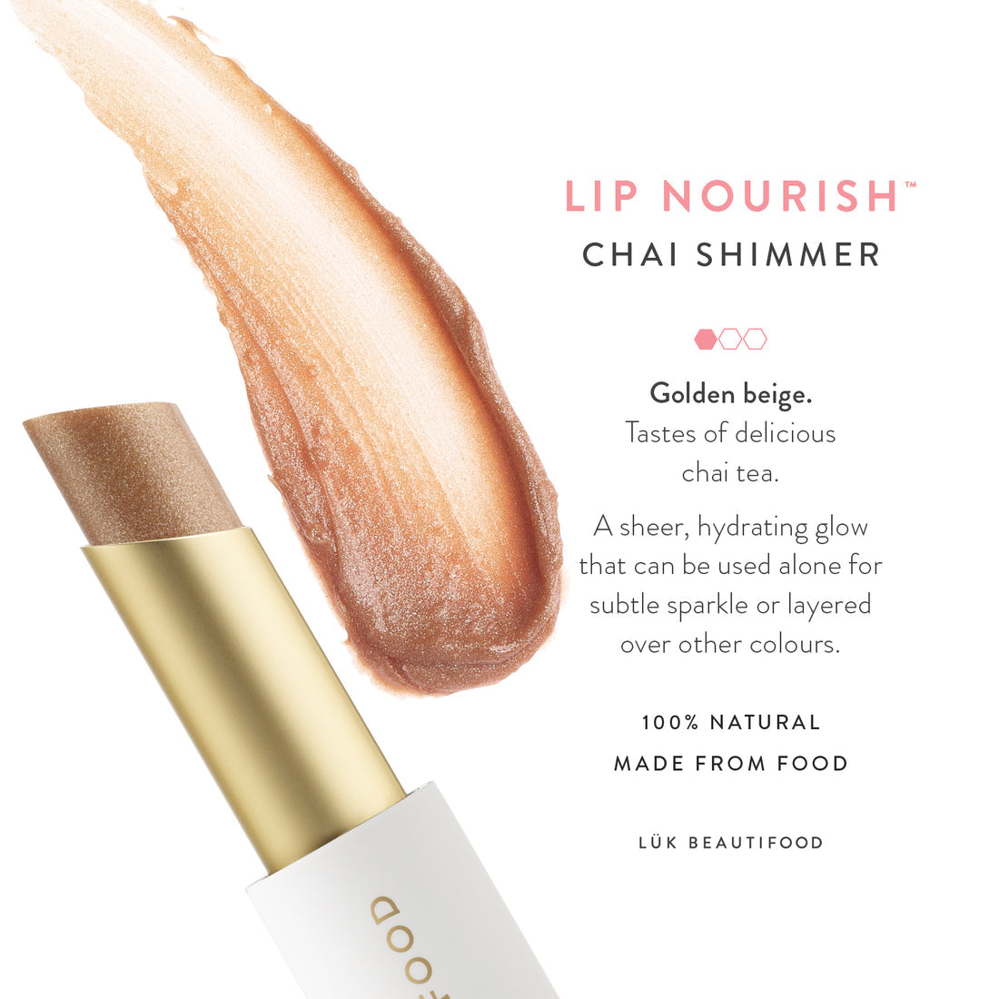 Lip Nourish™ Chai Shimmer Lip Balm - Hydrating & Shimmery Lip Care for Dry Lips | Perfect for Daily Moisture & Nighttime Repair