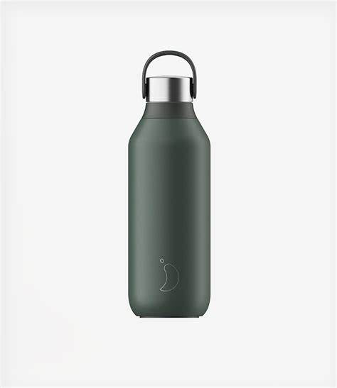 Chilly's Series 2 Reusable Water Bottle 500ml - Insulated Stainless Steel, Pine Green | Perfect for Gym, Hiking & Everyday Hydration