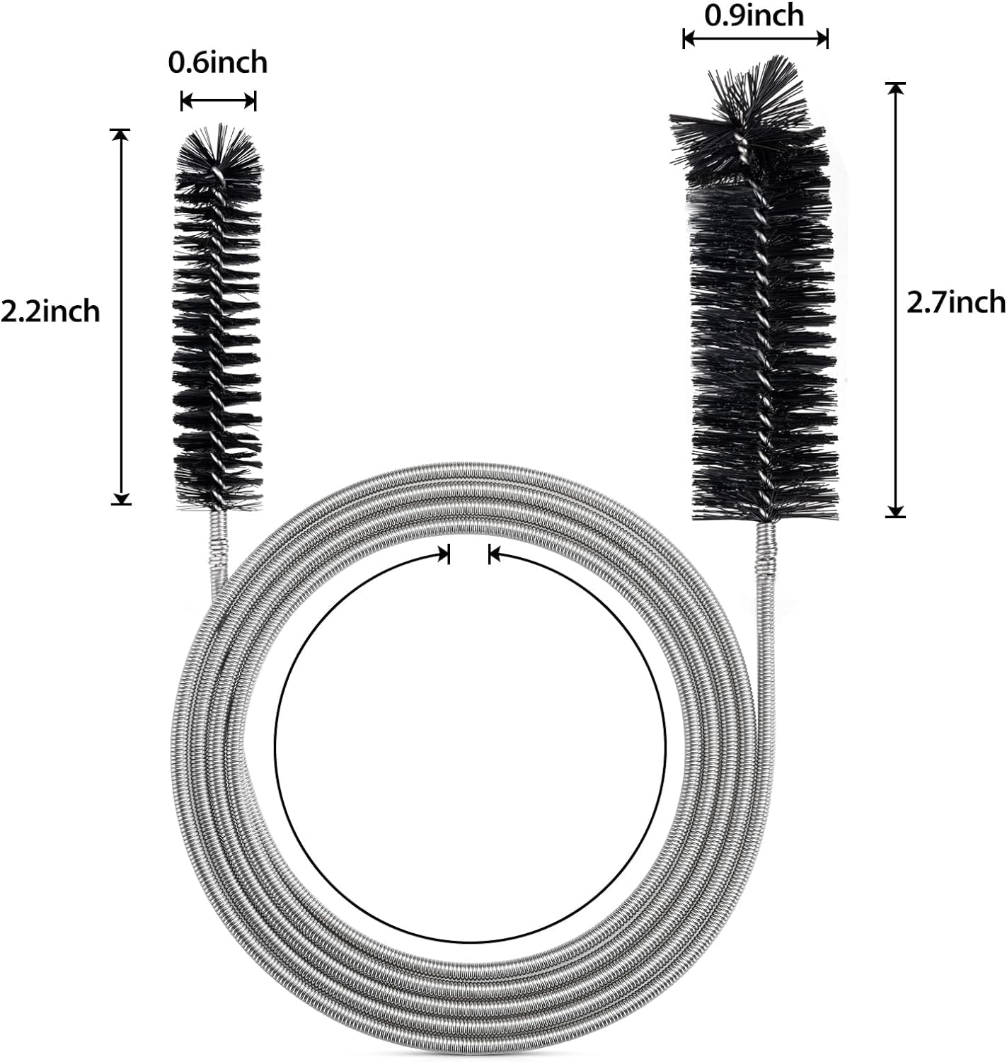 Flexible Drain Cleaning Brush - Slim Pipe & Hose Cleaning Tool for Kitchen Sink, Shower Drain, and Feeding Tubes (Black) | Perfect for Home Plumbing Maintenance