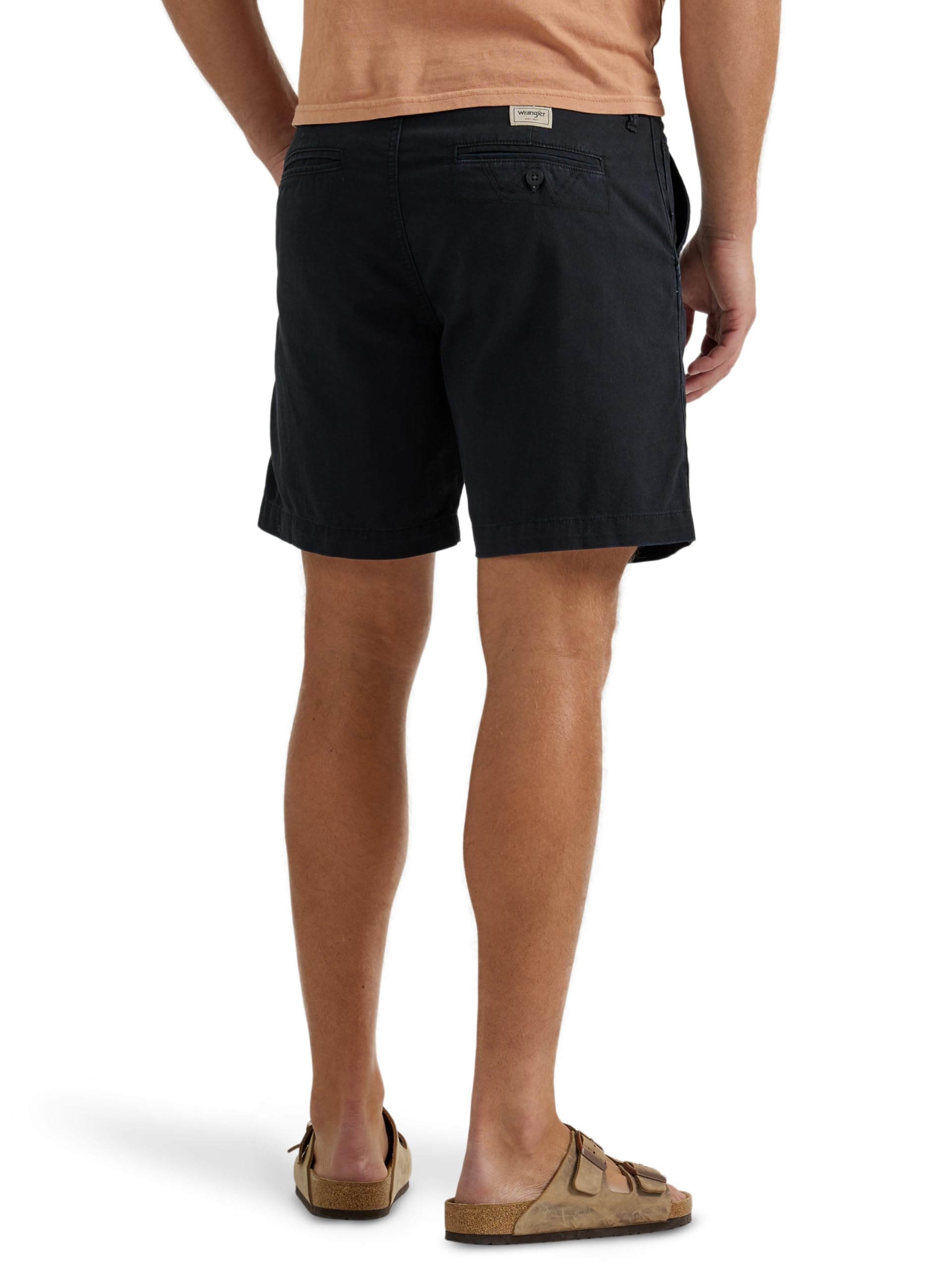 Wrangler Authentics Men's Flat Front Shorts - Comfortable Casual & Outdoor Shorts for Hiking, Travel, and Everyday Wear