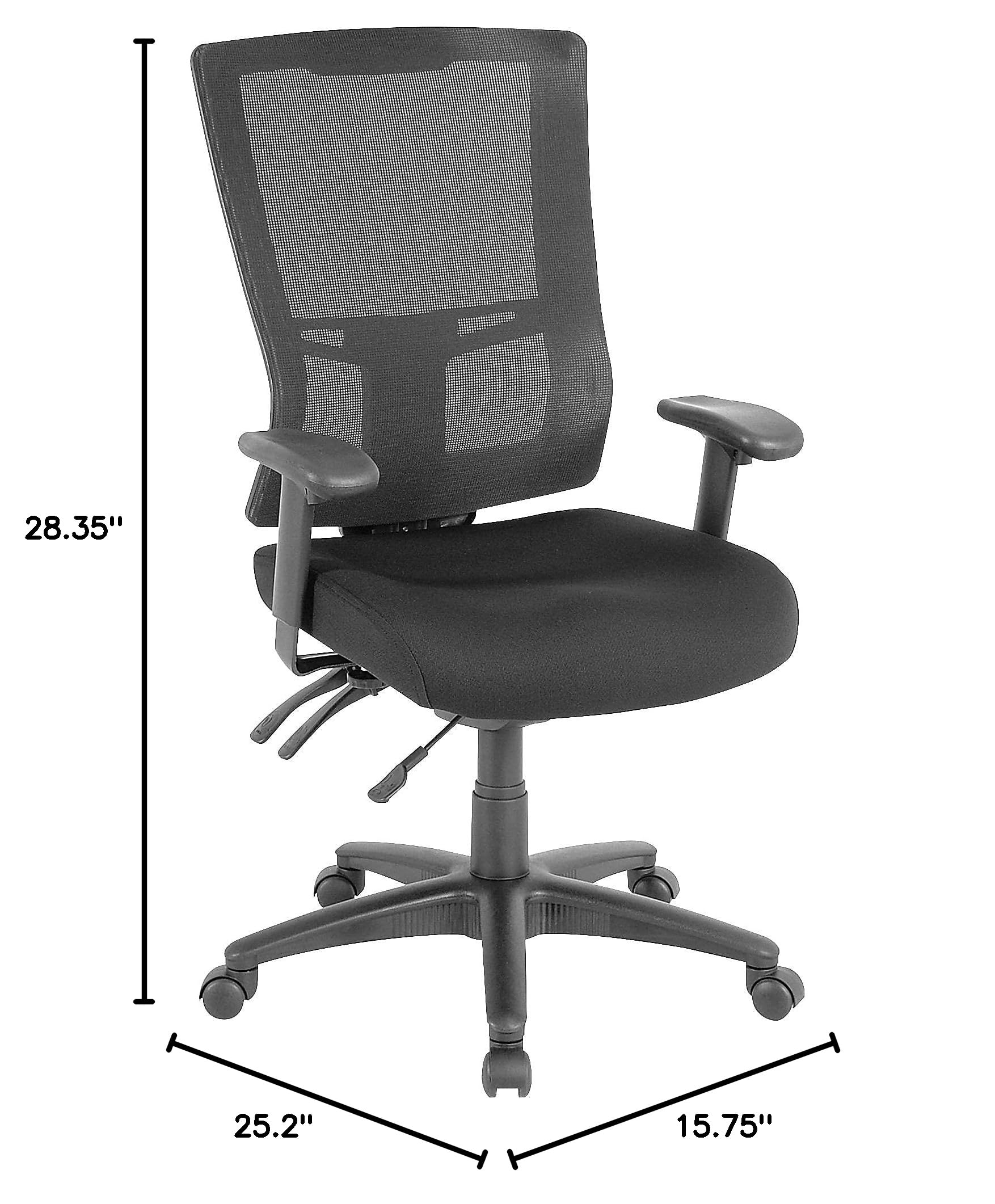 Lorell Ergonomic High-Back Mesh Office Chair with Lumbar Support - Black - Perfect for Home Office, Gaming & Workspace Comfort