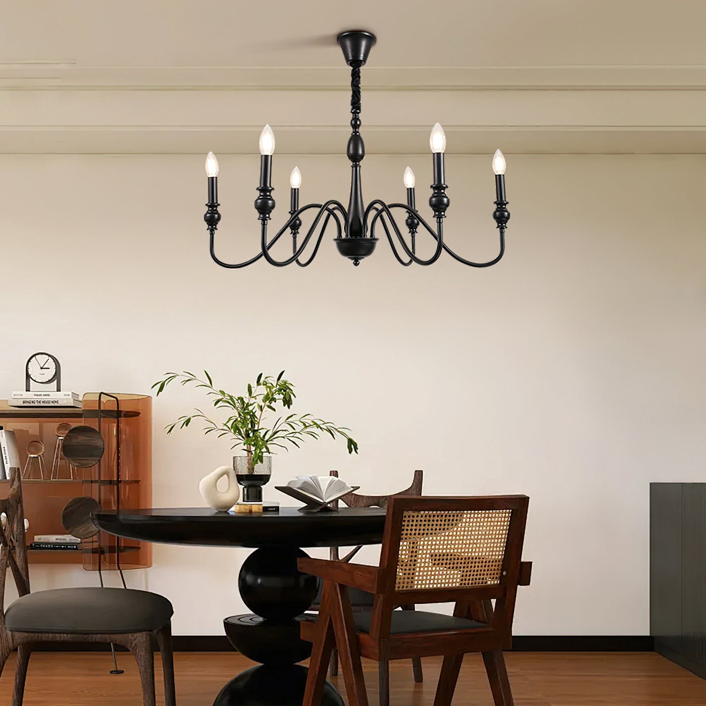 Baxton Candelabra Chandelier - Elegant 5-Light Crystal Ceiling Fixture for Dining Room, Bedroom & Living Room Lighting
