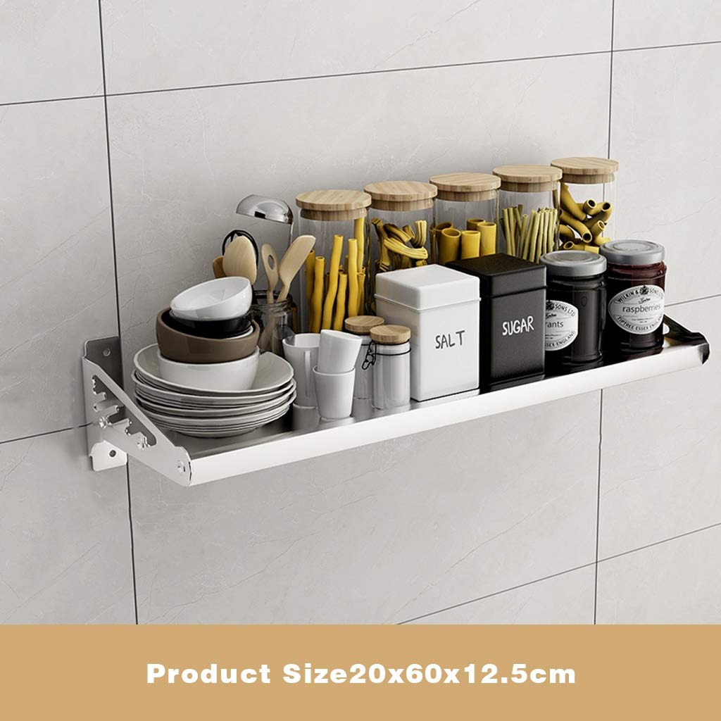 Stainless Steel Floating Shelves for Kitchen, Spice Rack, Living Room & Bedroom - Multi-Purpose Wall Mounted Shelf (Size 3) | Perfect for Organizing Spices, Decor, Books & Displaying Collectibles