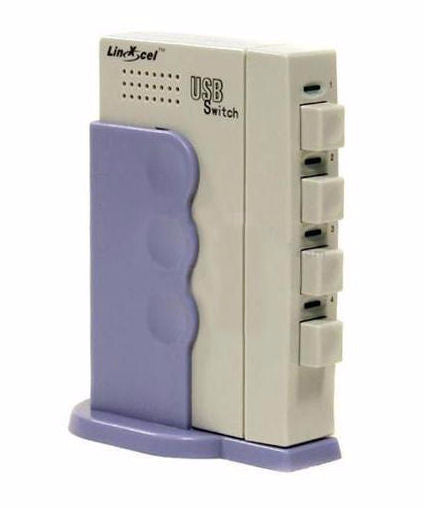 4-Port USB Switch Selector with Power Button - PW 141A for Multiple Computers & Peripherals | Ideal for Home Office & Gaming Setup