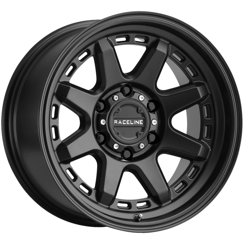 Raceline 947B SCOUT Satin Black 17x8.5 Inch 6x139mm 0mm Offset Off-Road Wheels - Perfect for Jeep Wrangler, Toyota Tacoma & 4x4 Trucks