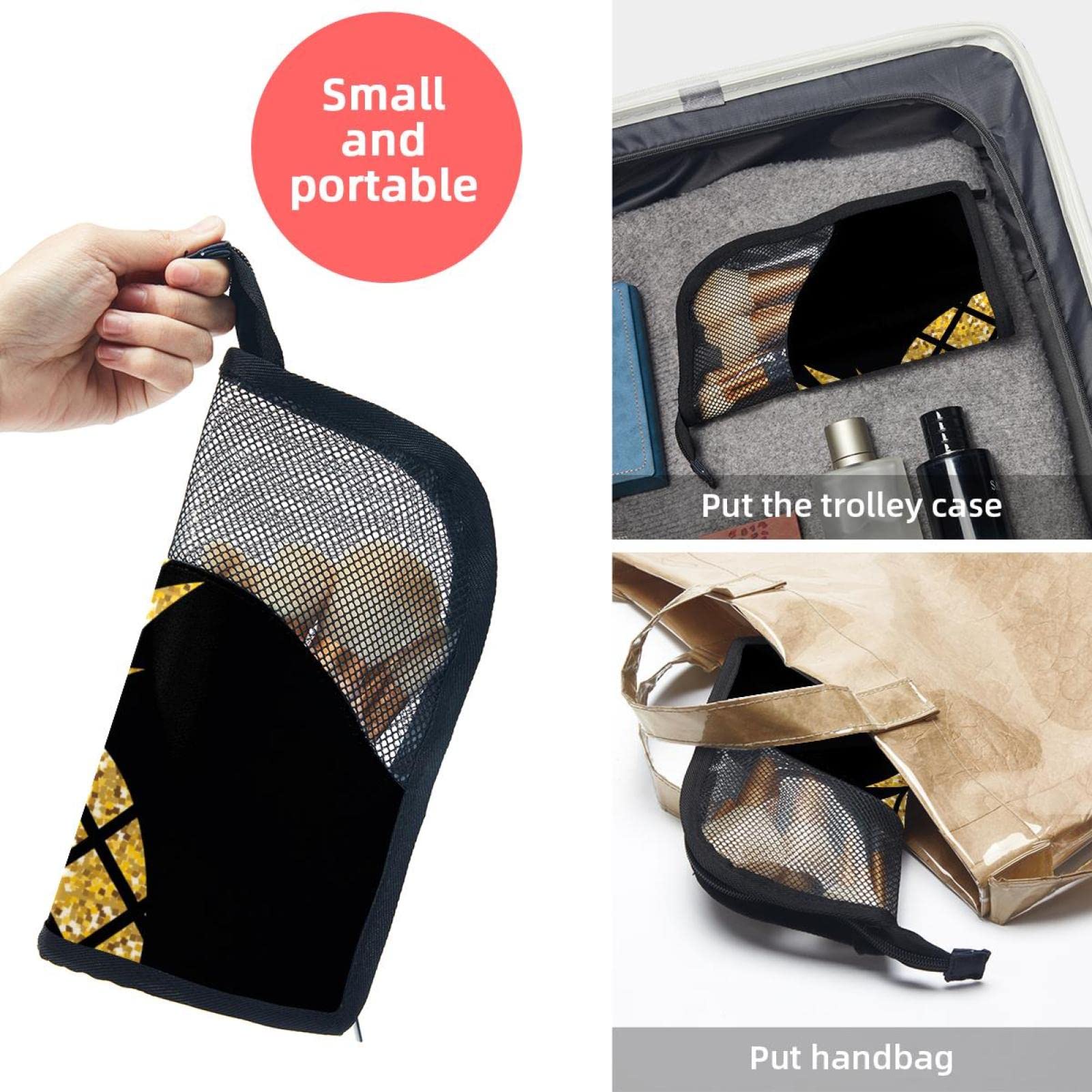 12-Piece Makeup Brush Organizer Bag with Portable Holder Case - Summer Gold Pineapple Design for Travel & Home Storage | Perfect Cosmetic Brush Set for Makeup Artists & Beauty Enthusiasts