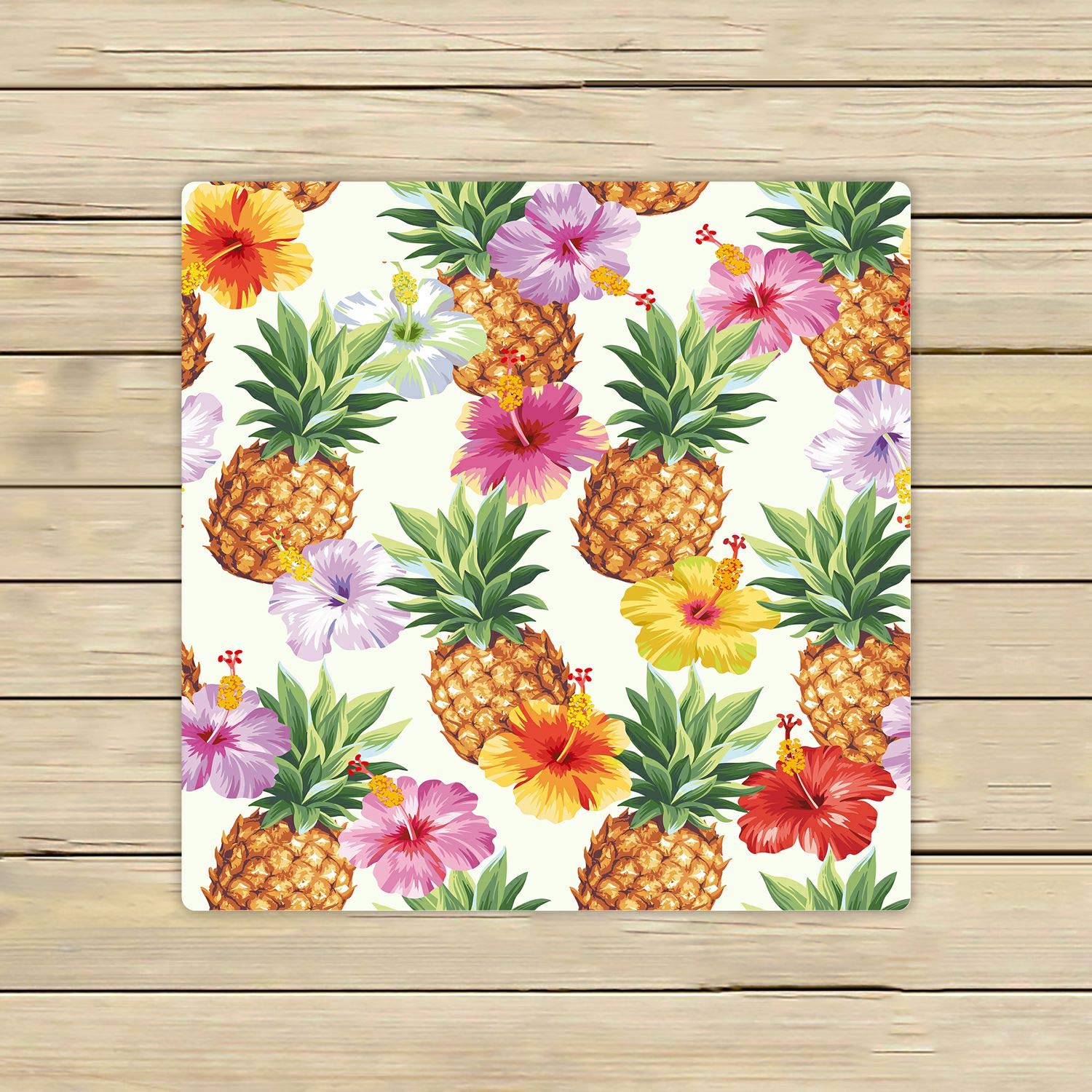 Hawaiian Pineapple Hibiscus Beach Towel - 13x13 Inch Soft Quick Dry Towel for Pool, Bath, Spa, Travel & Outdoor Activities | Perfect for Beach, Gym & Yoga
