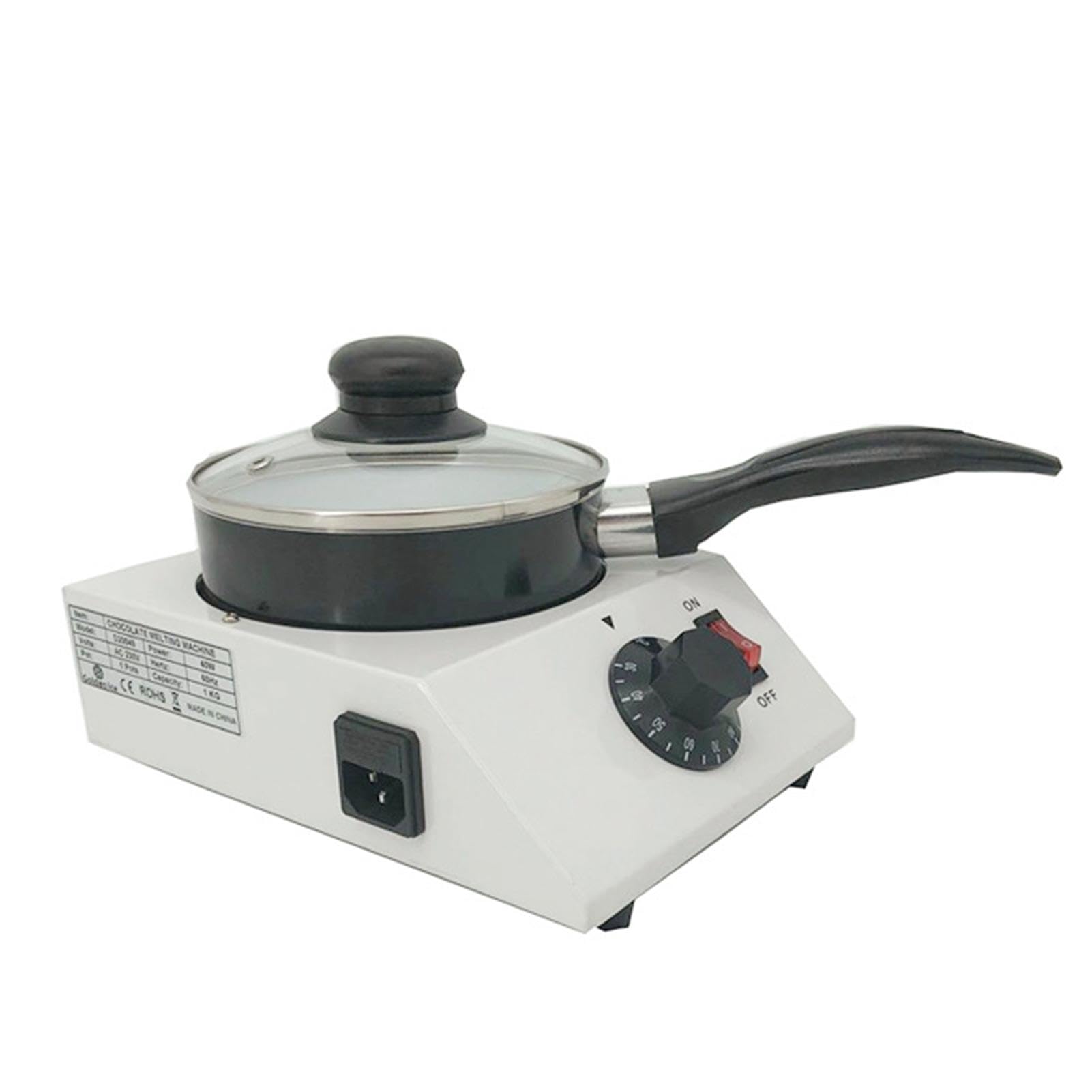 110V Electric Chocolate Melting Pot - Commercial Chocolate Tempering Machine for Melting Chocolate, Butter, Cheese, Cream & Candy - Removable Ceramic Pot for Easy Cleaning - Perfect for Bakeries, Candy Shops & Home Dessert Making