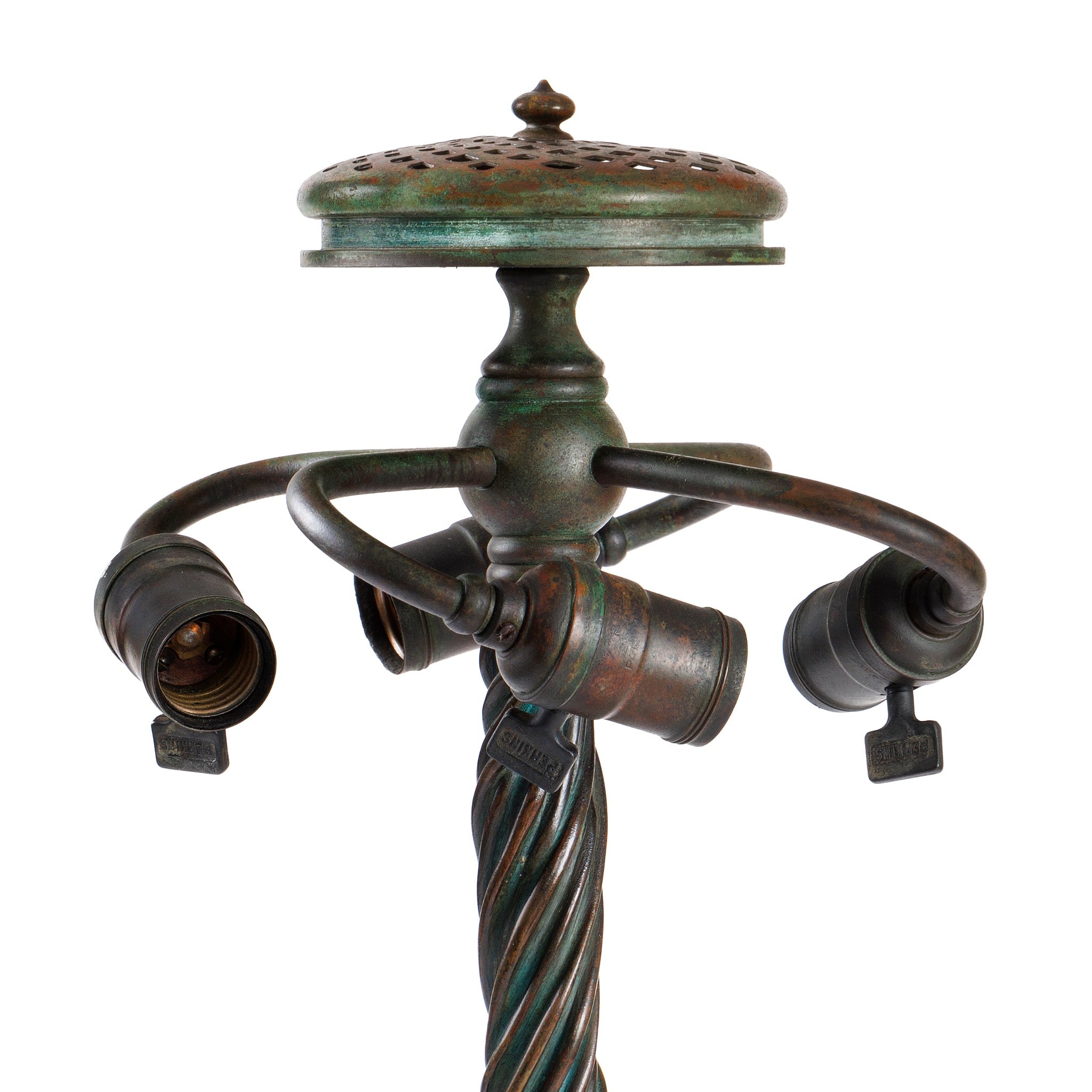Tiffany Studios New York Daffodil Table Lamp - Handcrafted Stained Glass Art Deco Lighting for Living Room, Bedroom & Office Decor
