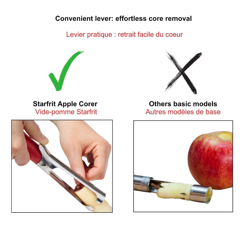 STARFRIT 092705 Apple Corer with Easy Release - Stainless Steel Fruit Corer for Apples, Pears - Perfect for Baking, Cooking & Healthy Snacks