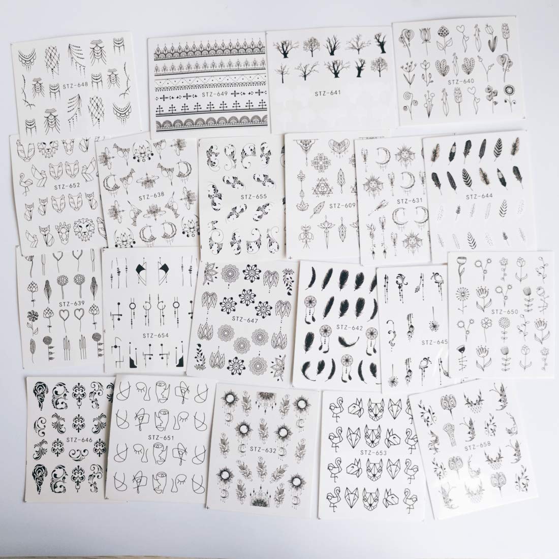 10 Pack Flower Nail Art Stickers - Water Slide Decals with Rhinestones for Acrylic Nails - DIY Nail Decorations for Manicure & Pedicure - Perfect for Parties, Weddings, and Salon Use (Style 1)