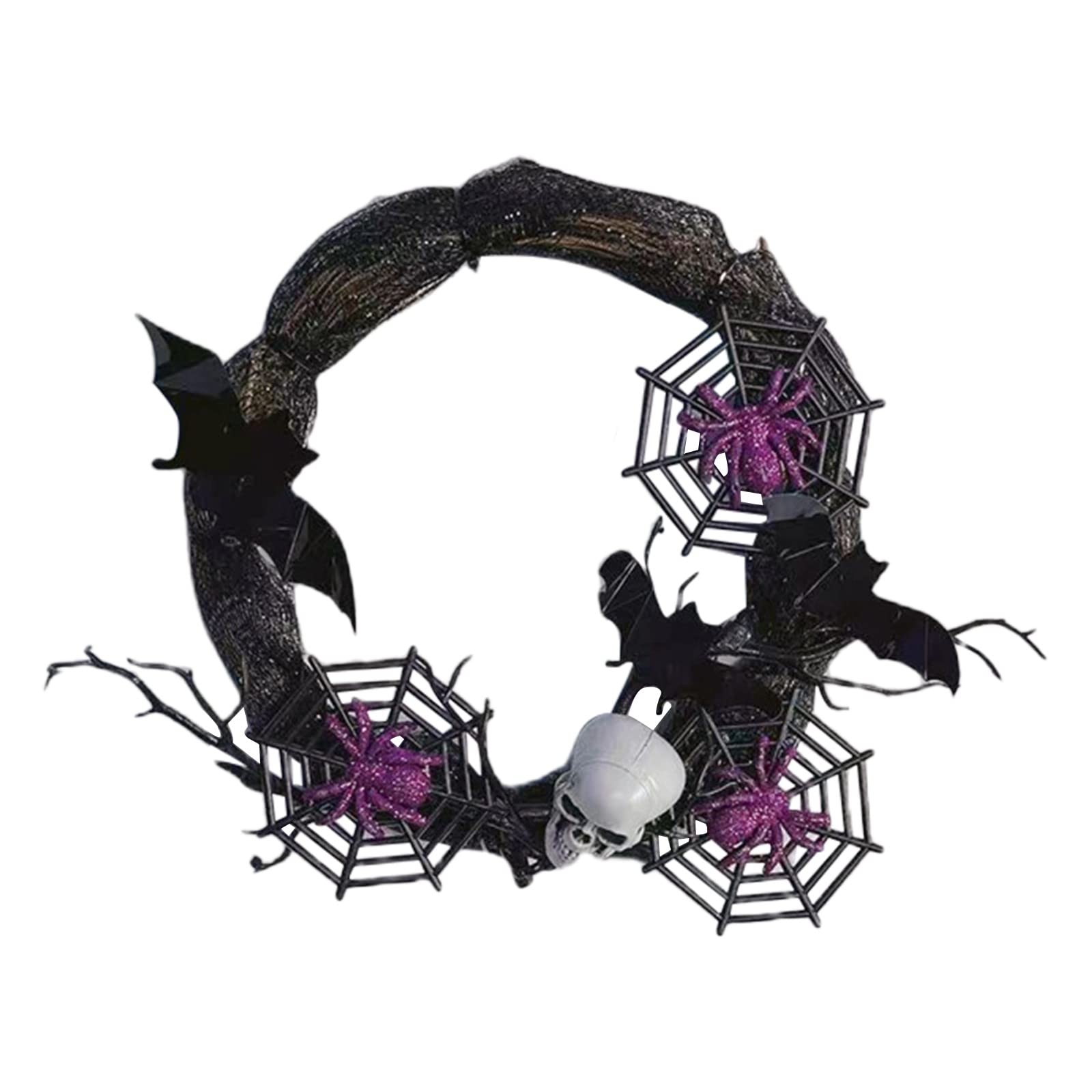 Halloween Wreath Decorations - Spooky Front Door Garland, Wall Hanging & Party Home Decor for Halloween Festivities