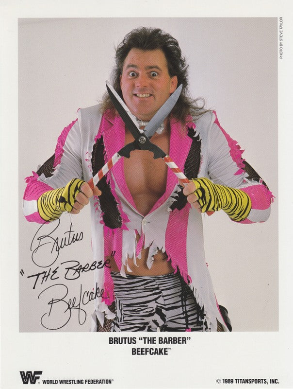 1989 Brutus the Barber Beefcake WWE Wrestling Action Figure - Pre-Printed Autograph Collectible for Wrestling Fans & Memorabilia Enthusiasts - Perfect for Display, Gifts, and WWE Collection Showcase