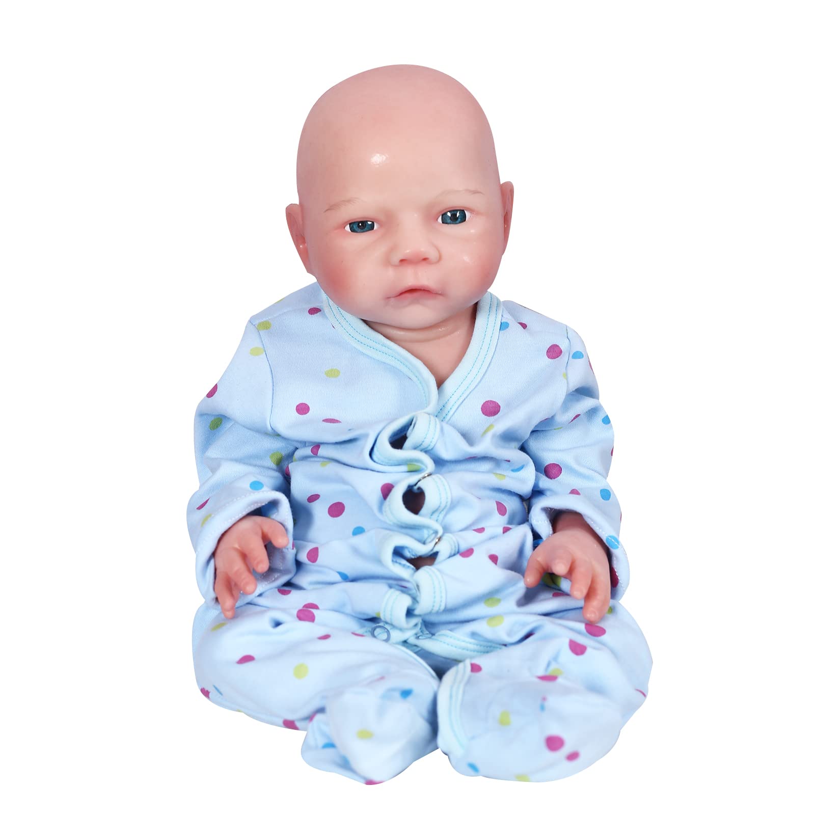**AISITE 18 Inch Realistic Reborn Baby Doll - Full Platinum Silicone Lifelike Baby Boy with Open Eyes, Perfect Christmas & Birthday Gift for Kids 3+ | Great for Role Play, Collecting & Emotional Comfort**