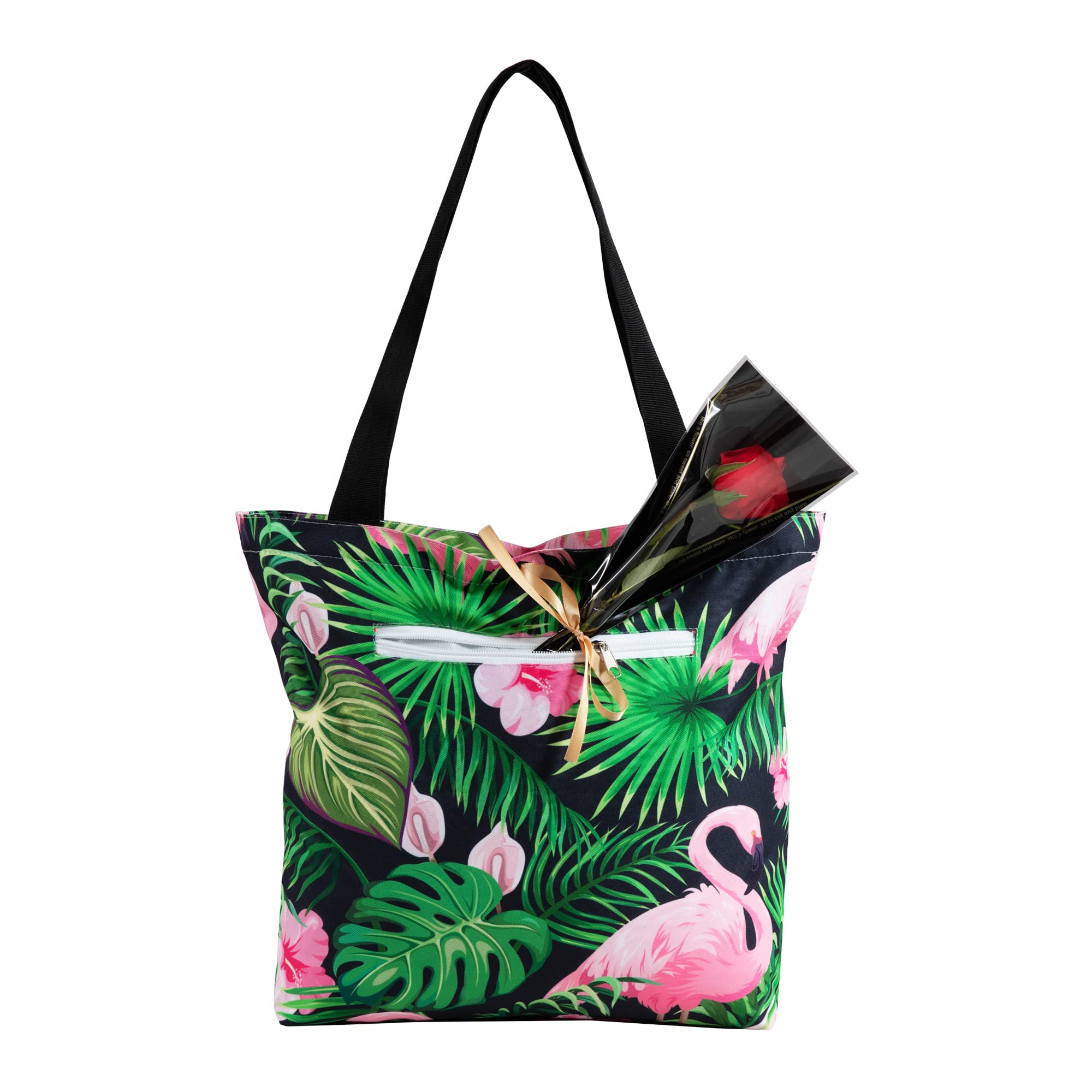 Stylish Large Canvas Tote Bag for Women - Reusable Grocery Shopping Bag with Zipper - Perfect for Beach, School, Work & Travel | Durable & Eco-Friendly Carryall