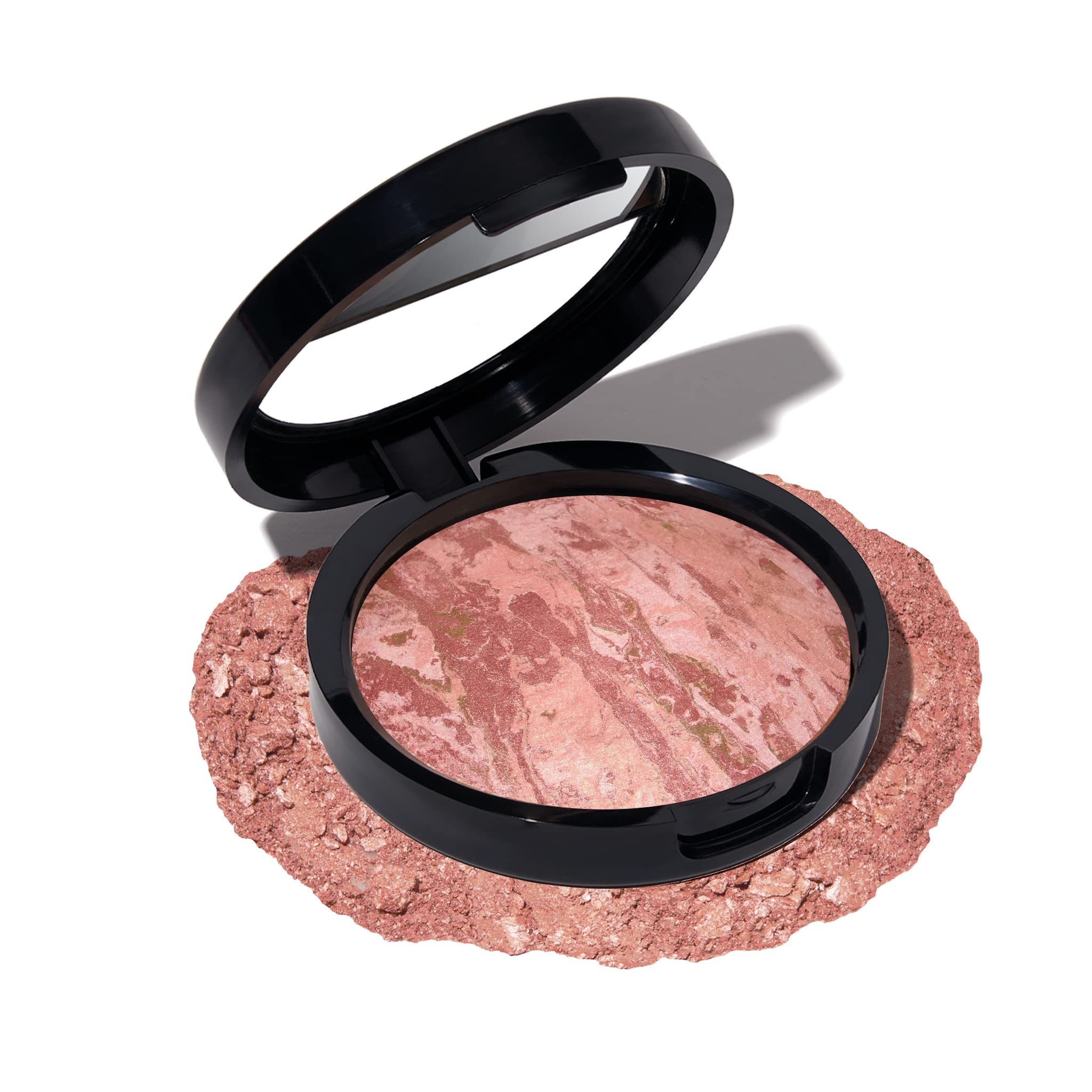 LAURA GELLER NEW YORK Baked Blush-n-Bronze Marbleized 2-in-1 Sculpting Bronzer & Blush - Rose Bronze - Contour & Highlight for Radiant Glow - Perfect for Everyday Makeup & Special Occasions