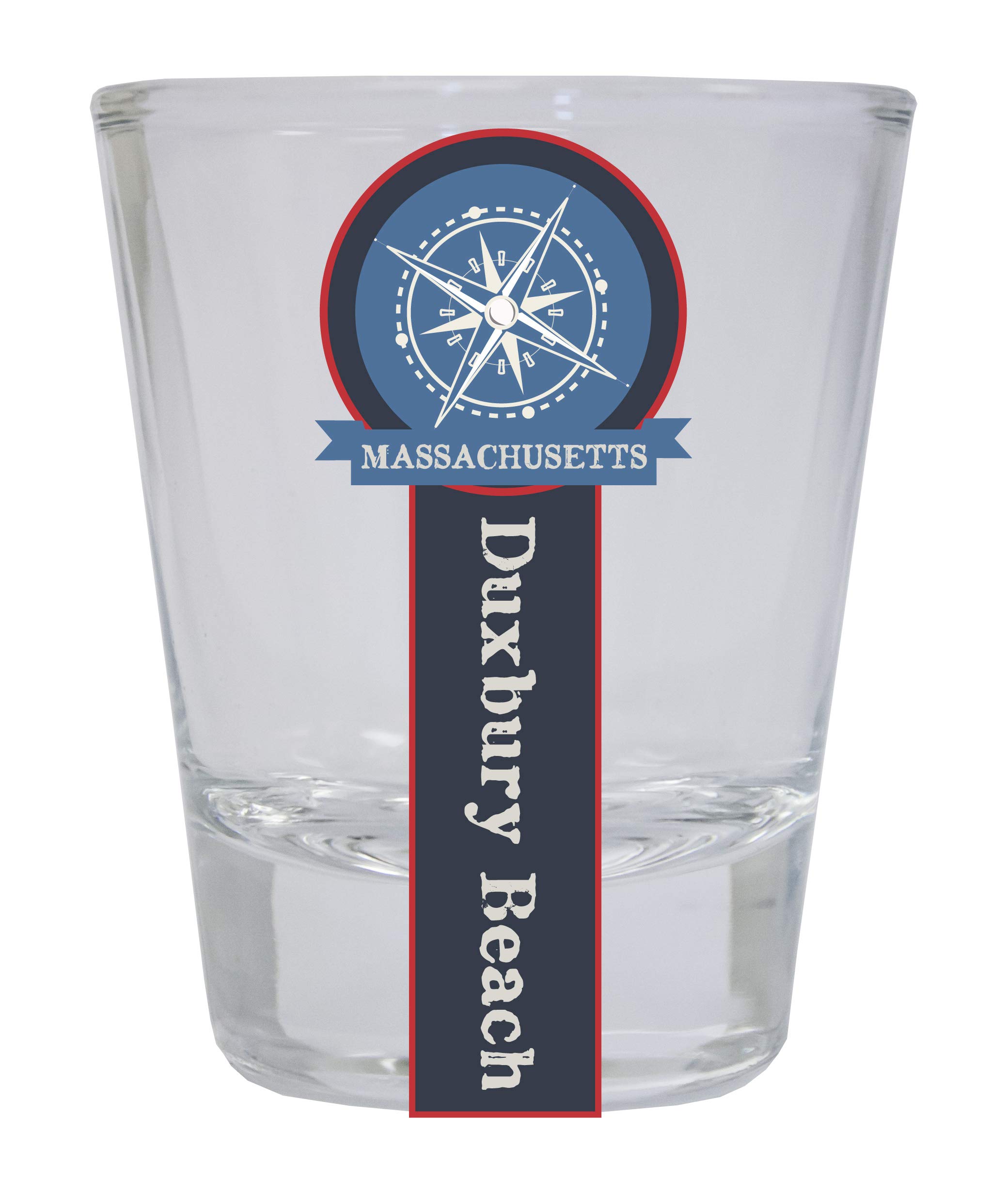Duxbury Beach Massachusetts Nautical Souvenir Round Shot Glass - Coastal Themed Collectible Drinking Cup for Beach Bars, Home Decor & Gifts