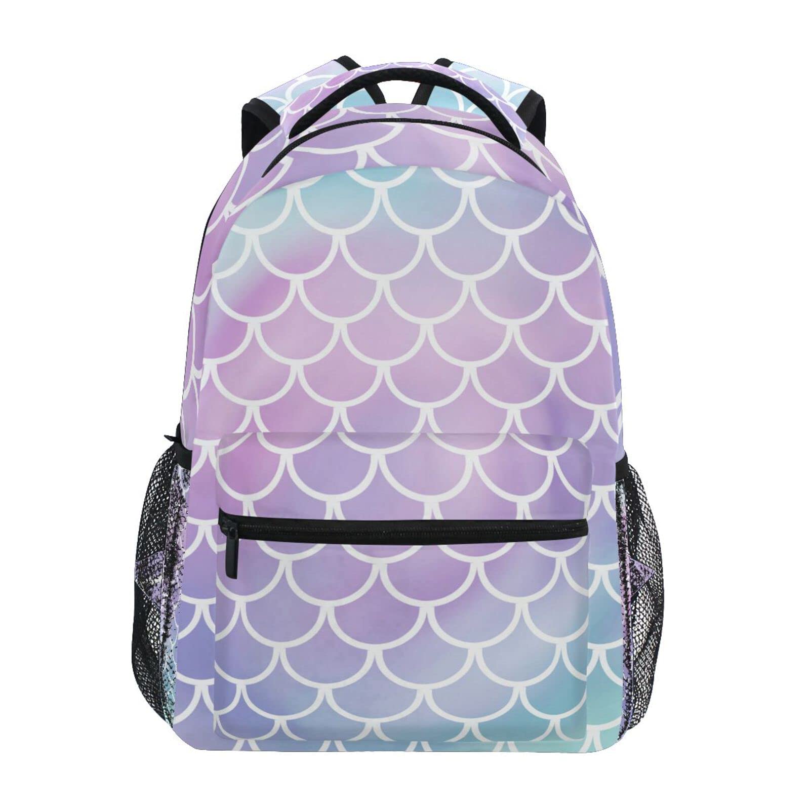 Violet and Blue Mermaid Scales Backpack - Waterproof Lightweight Laptop Backpack for Men Women Teens - Perfect for School, Work, Travel & Everyday Commute