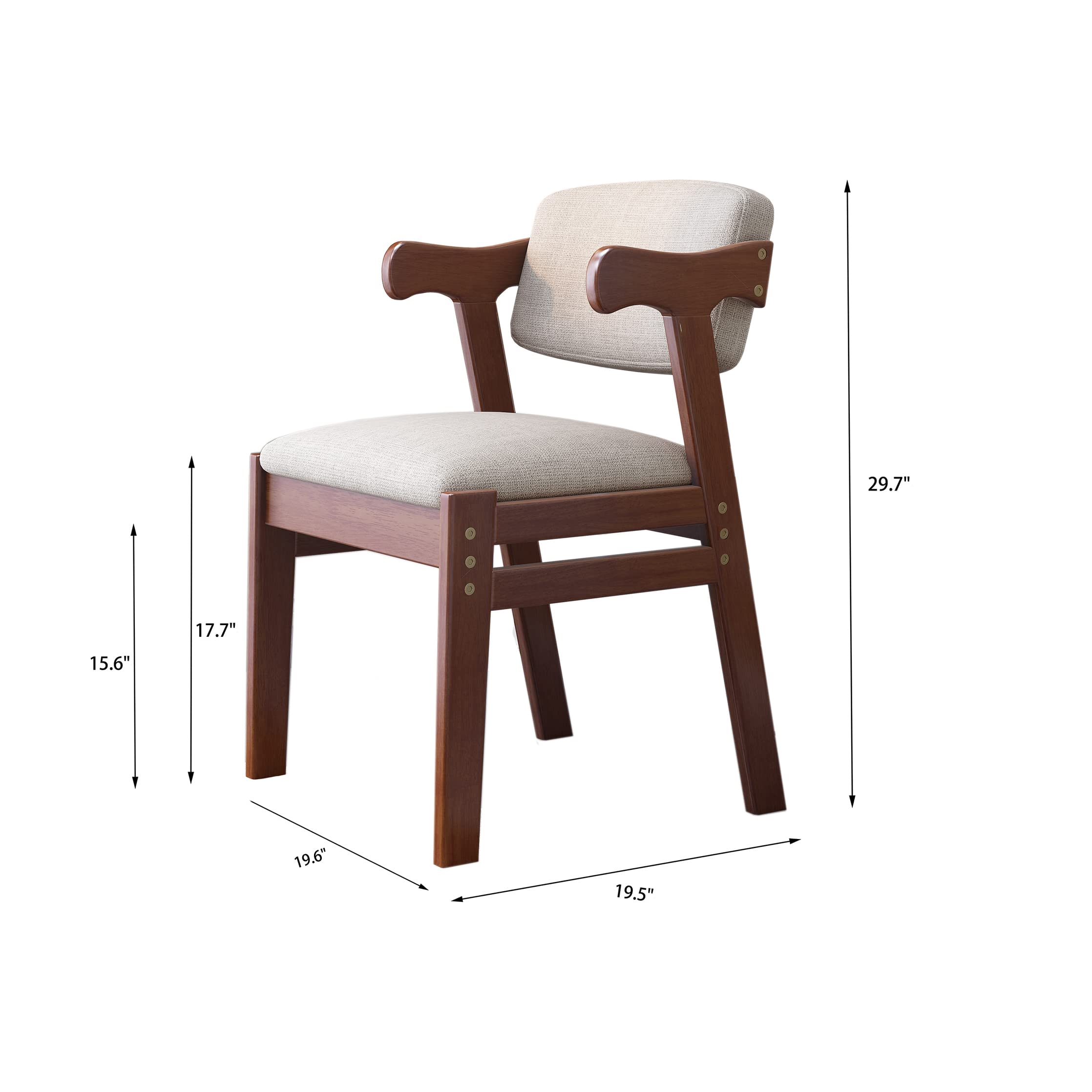 Adjustable Kids Study Chair - Rubber Wood Height-Adjustable Dining, Office & Leisure Chair (Brown) - Perfect for Homework, Meals & Relaxation