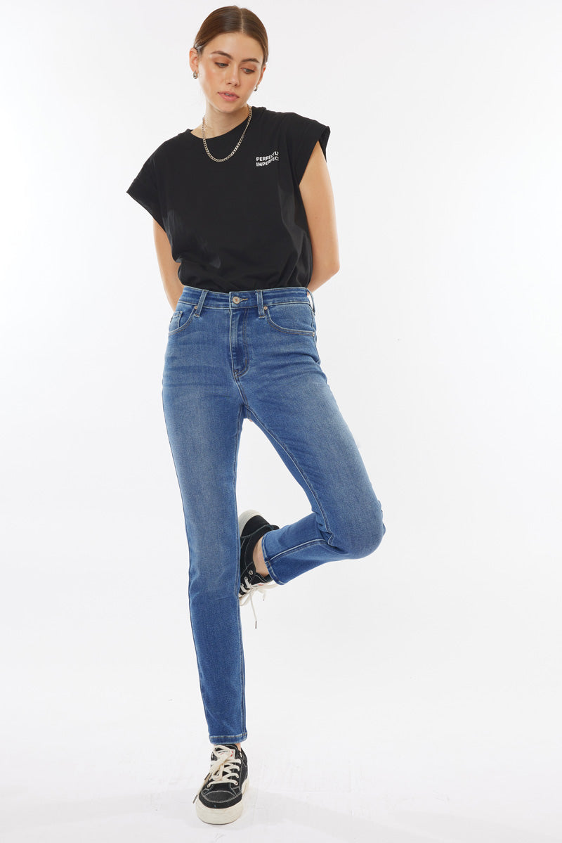 Jovi Essentials High Rise Cigarette Leg Jeans for Women - Slimming Stretch Denim Pants | Perfect for Casual Wear, Office Outfits & Night Out