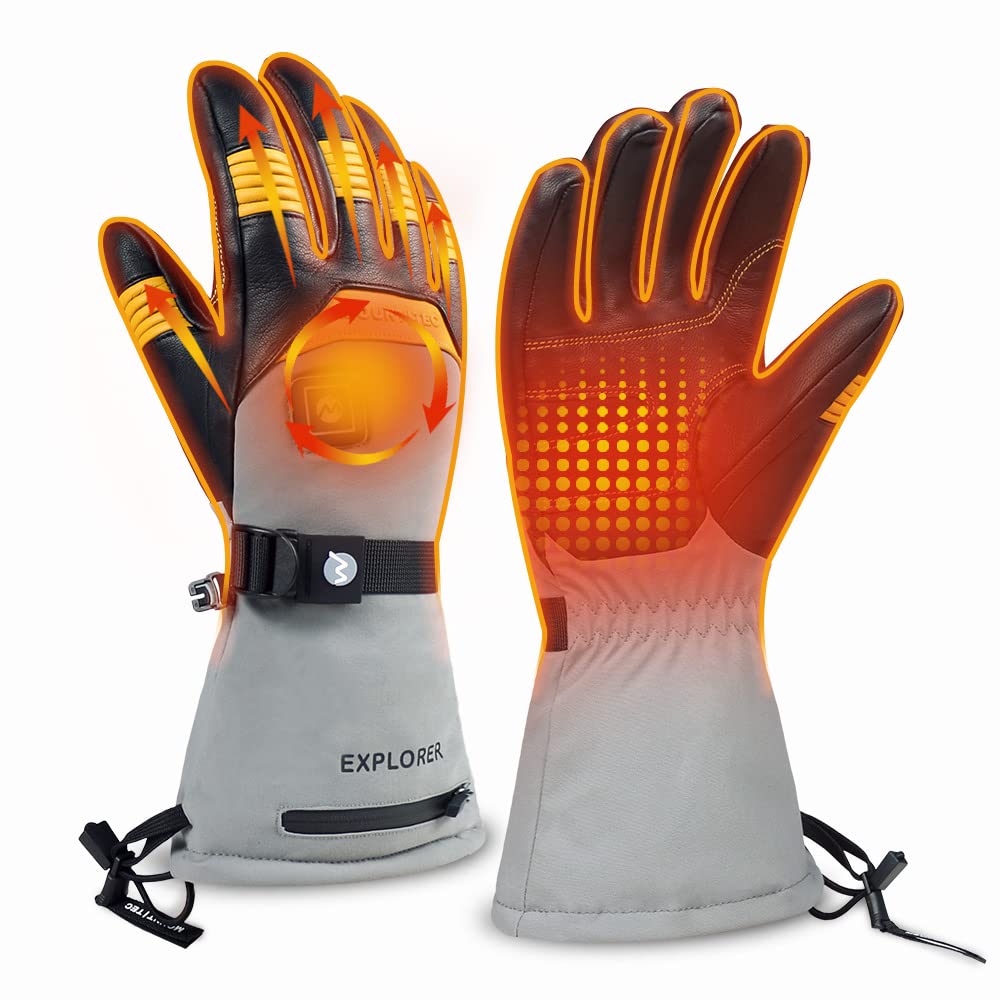Explorer 5 Rechargeable Battery Heated Gloves for Men & Women - Waterproof Winter Gloves for Skiing, Snowboarding, Hiking & Outdoor Activities