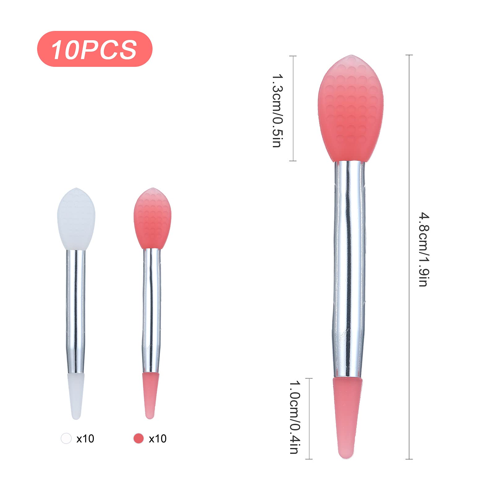 Homgee 10-Piece Silicone Lip Brush Set - Small Makeup Brushes for Lipstick Application with 2 Anti-Loss Covers - Perfect for Lip Care, Makeup Artists & Travel Kits